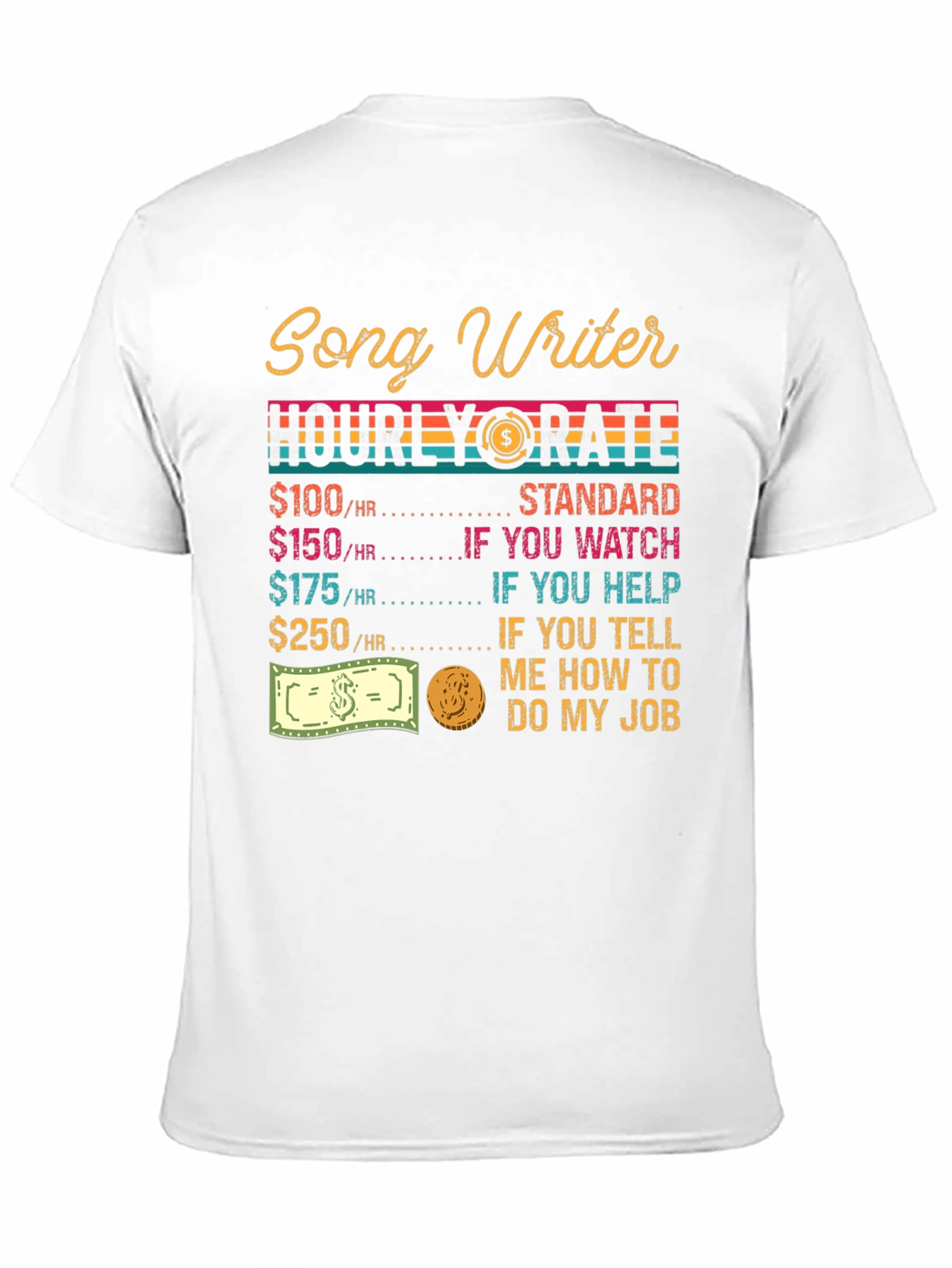 Songwriter Hourly Rate Black Graphic Tee
