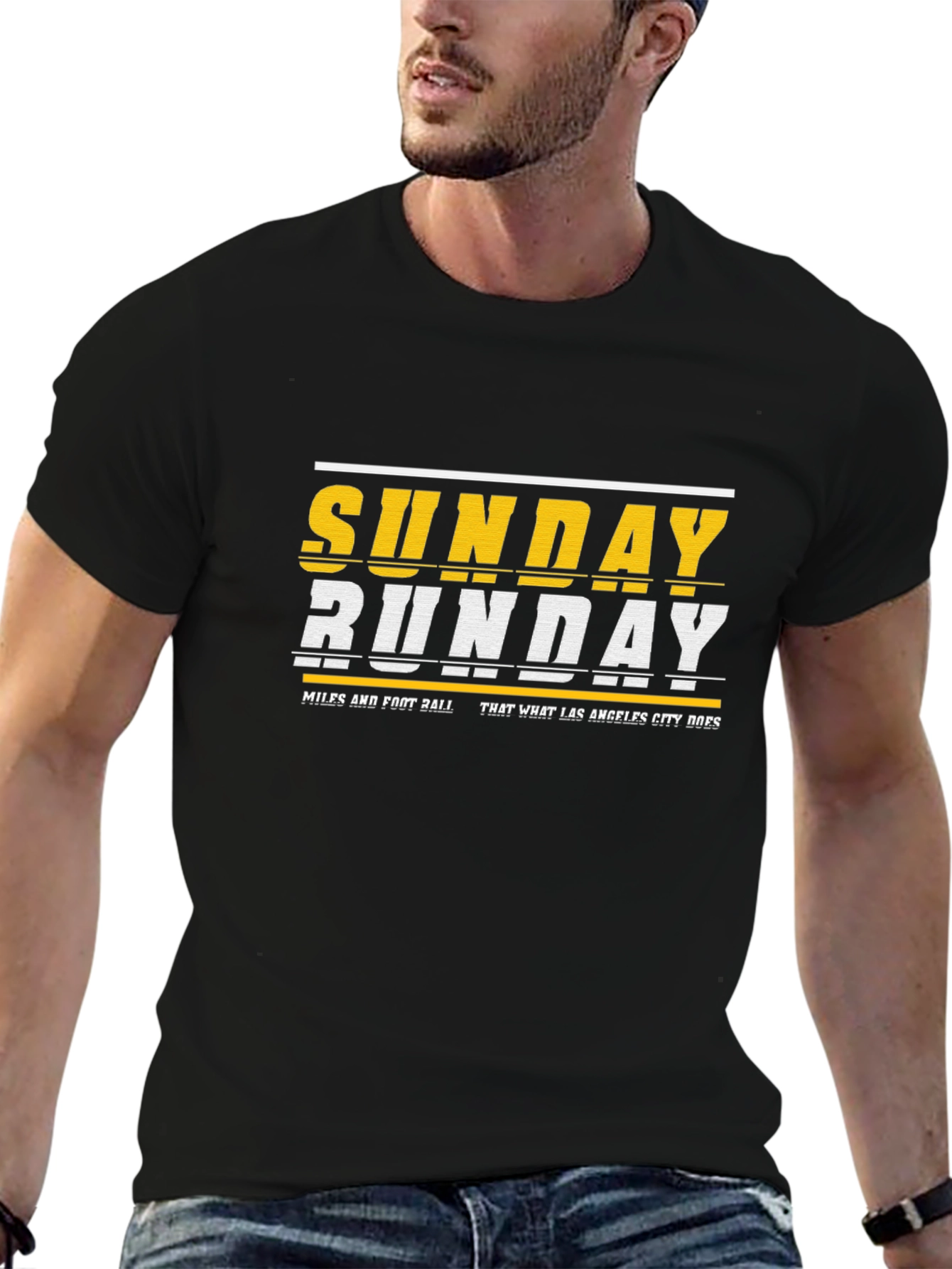 Sunday Funday Graphic Tee - Black Cotton Blend