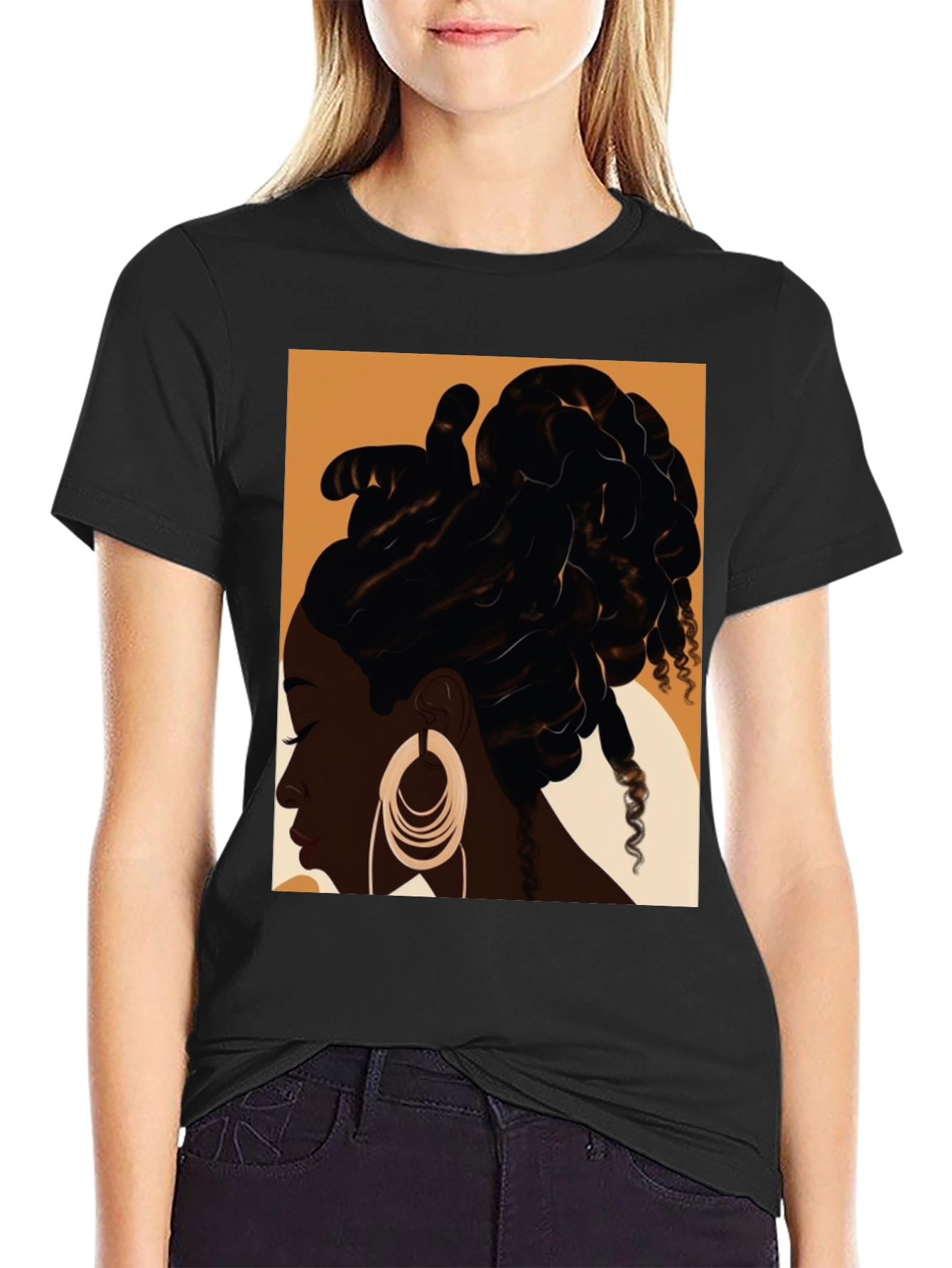 Black Woman Locs Graphic Tee - Stylish Streetwear