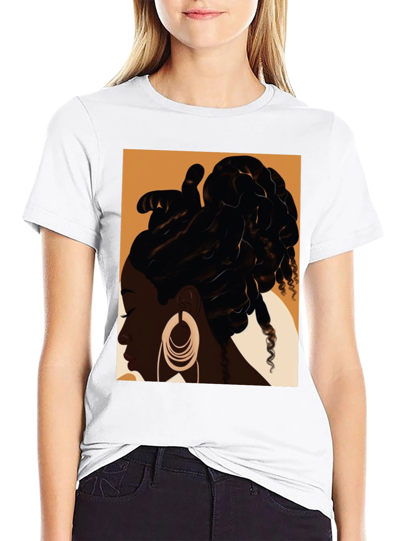Black Woman Locs Graphic Tee - Stylish Streetwear