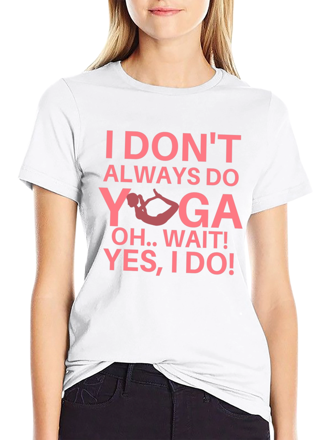 Funny Yoga Graphic Tee - Black Cotton Blend