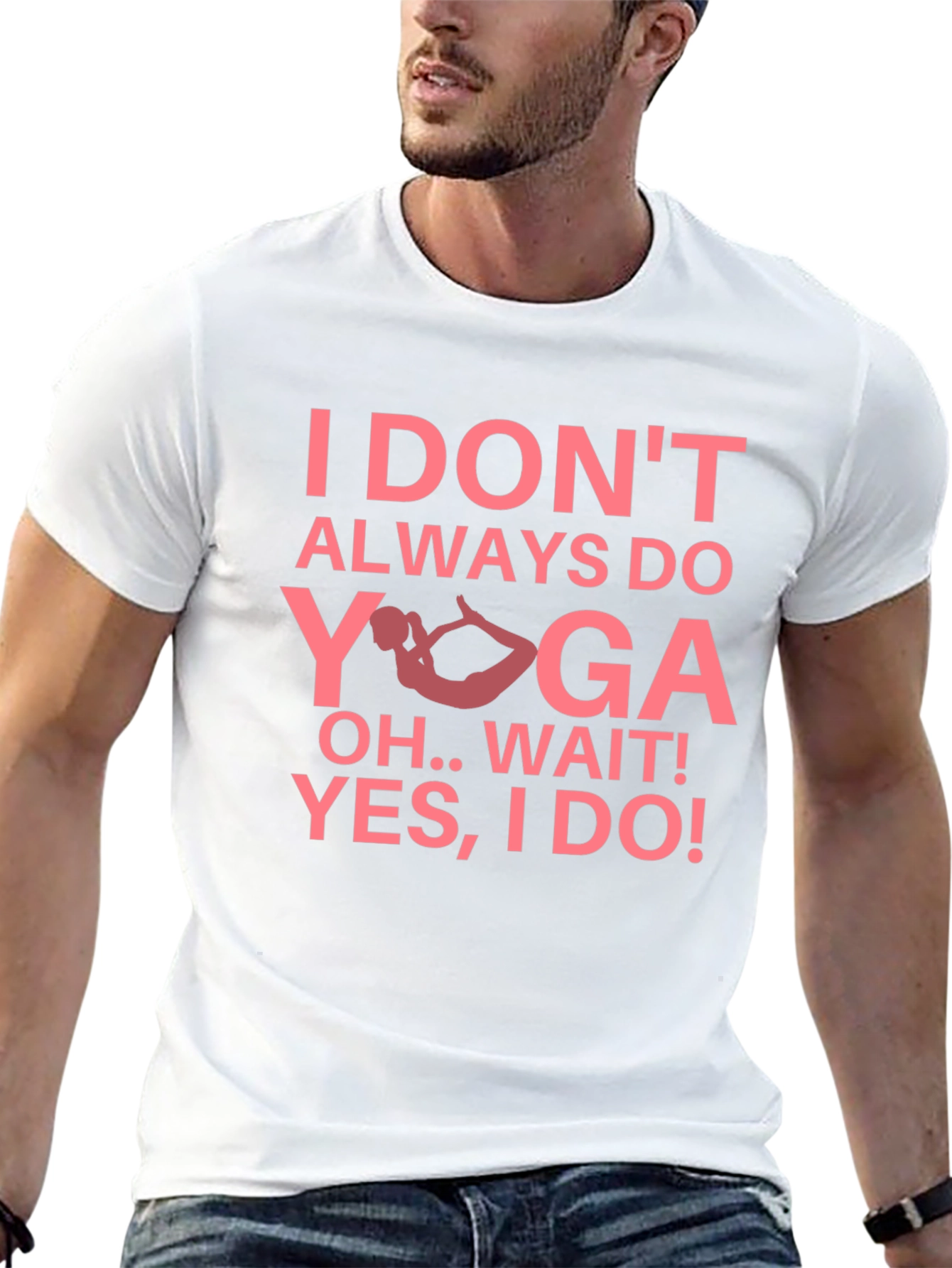 Funny Yoga Graphic Tee - Black Cotton Blend