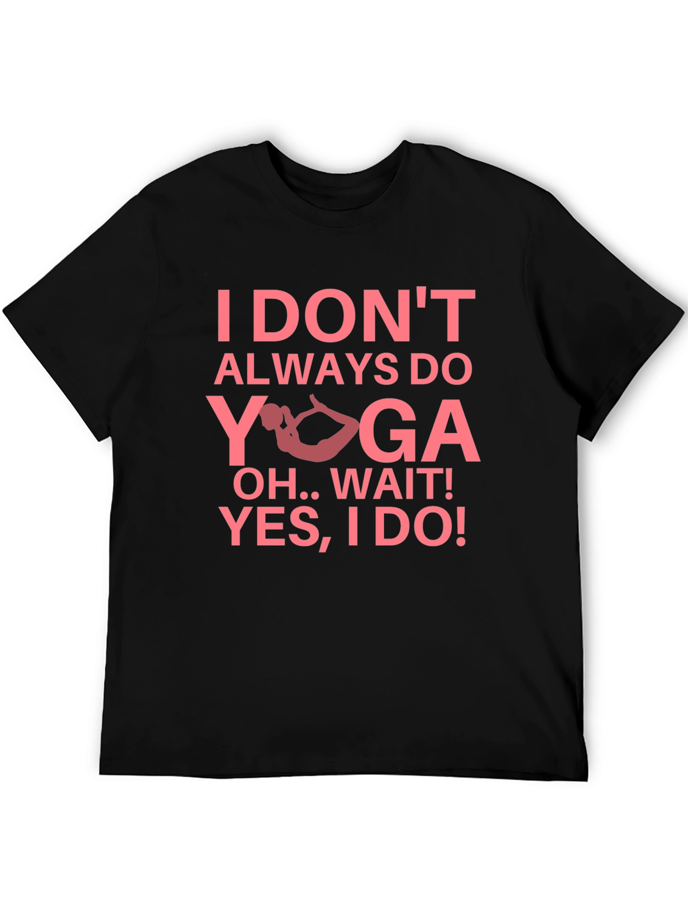 Funny Yoga Graphic Tee - Black Cotton Blend