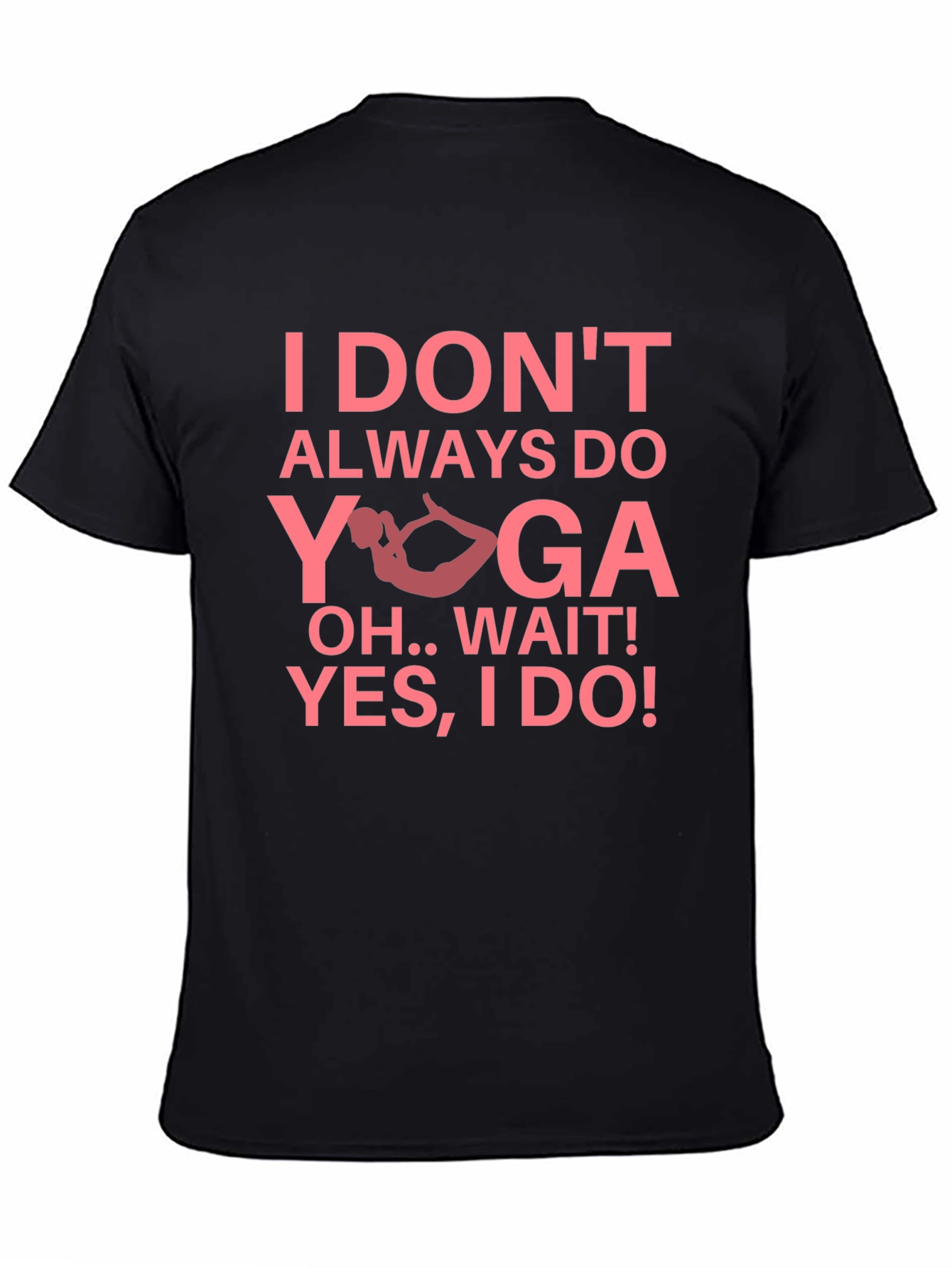 Funny Yoga Graphic Tee - Black Cotton Blend
