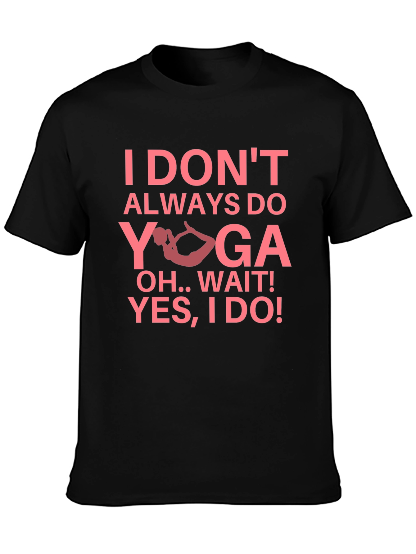 Funny Yoga Graphic Tee - Black Cotton Blend