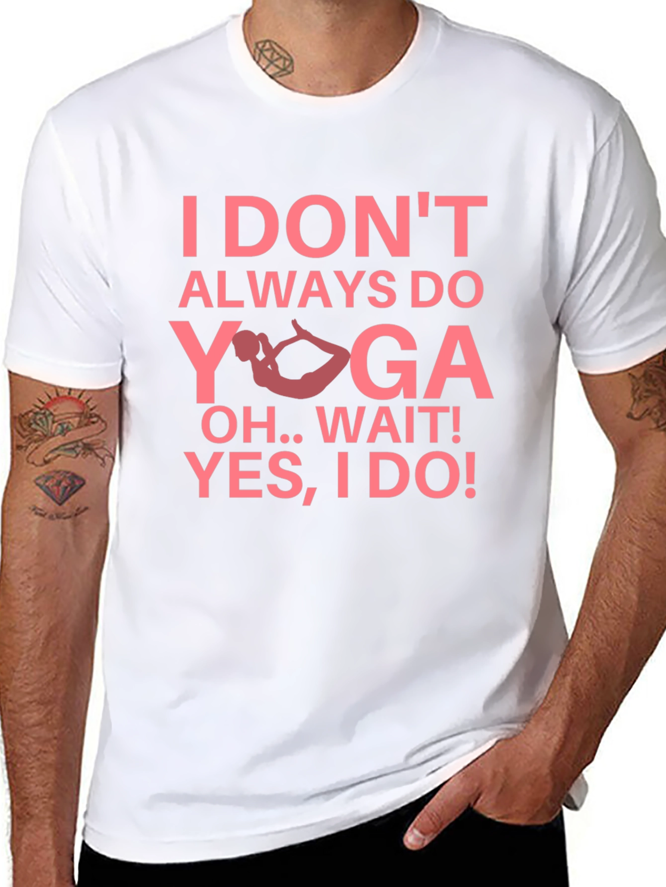 Funny Yoga Graphic Tee - Black Cotton Blend