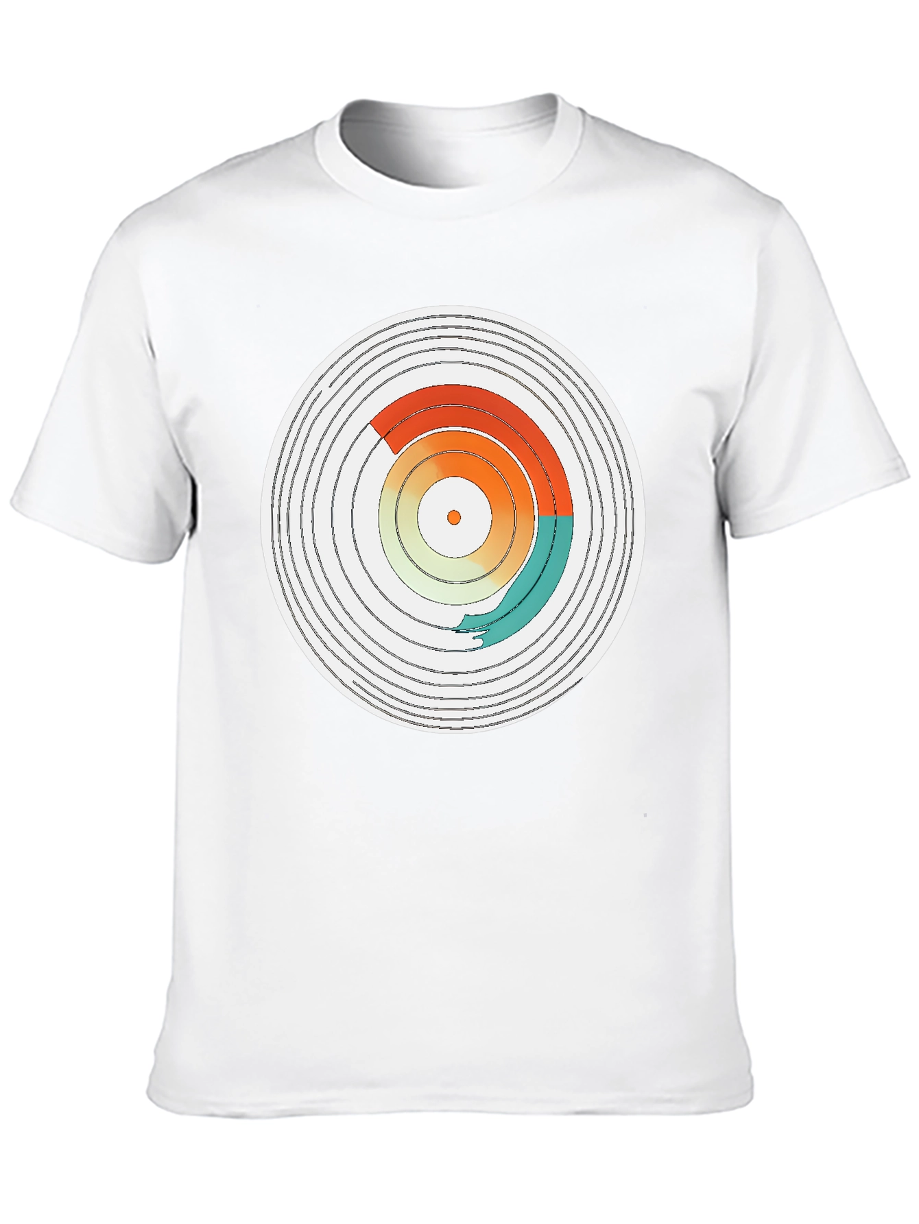 Abstract Vinyl Record Design Black T-Shirt