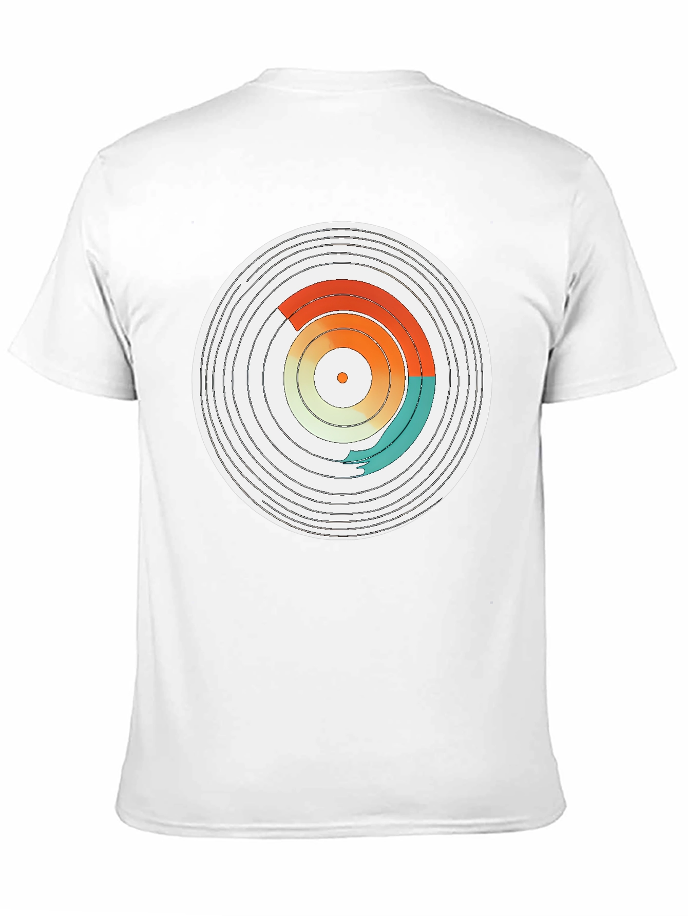 Abstract Vinyl Record Design Black T-Shirt