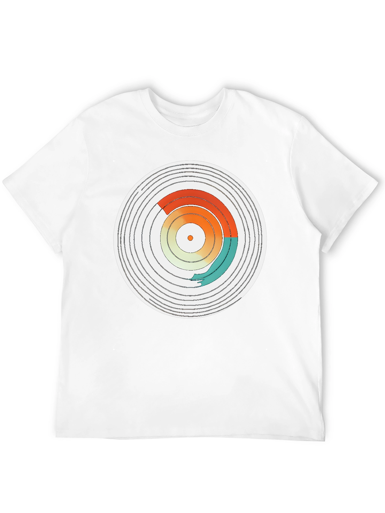 Abstract Vinyl Record Design Black T-Shirt