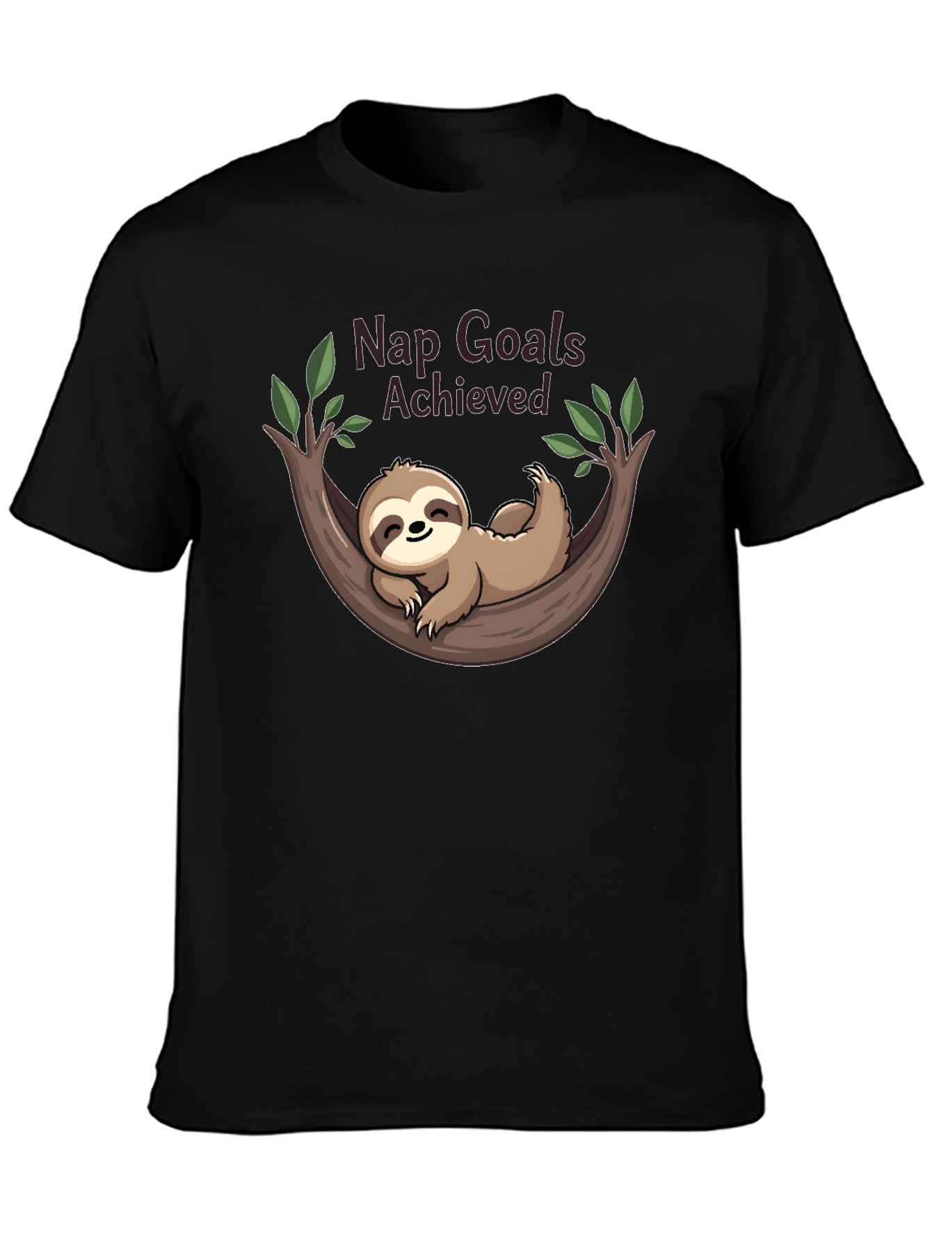 Nap Goals Achieved Sloth Graphic T-Shirt