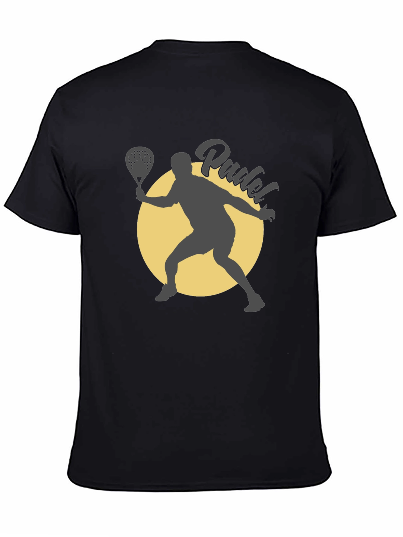 Padel Player Graphic Tee - Black Cotton T-Shirt
