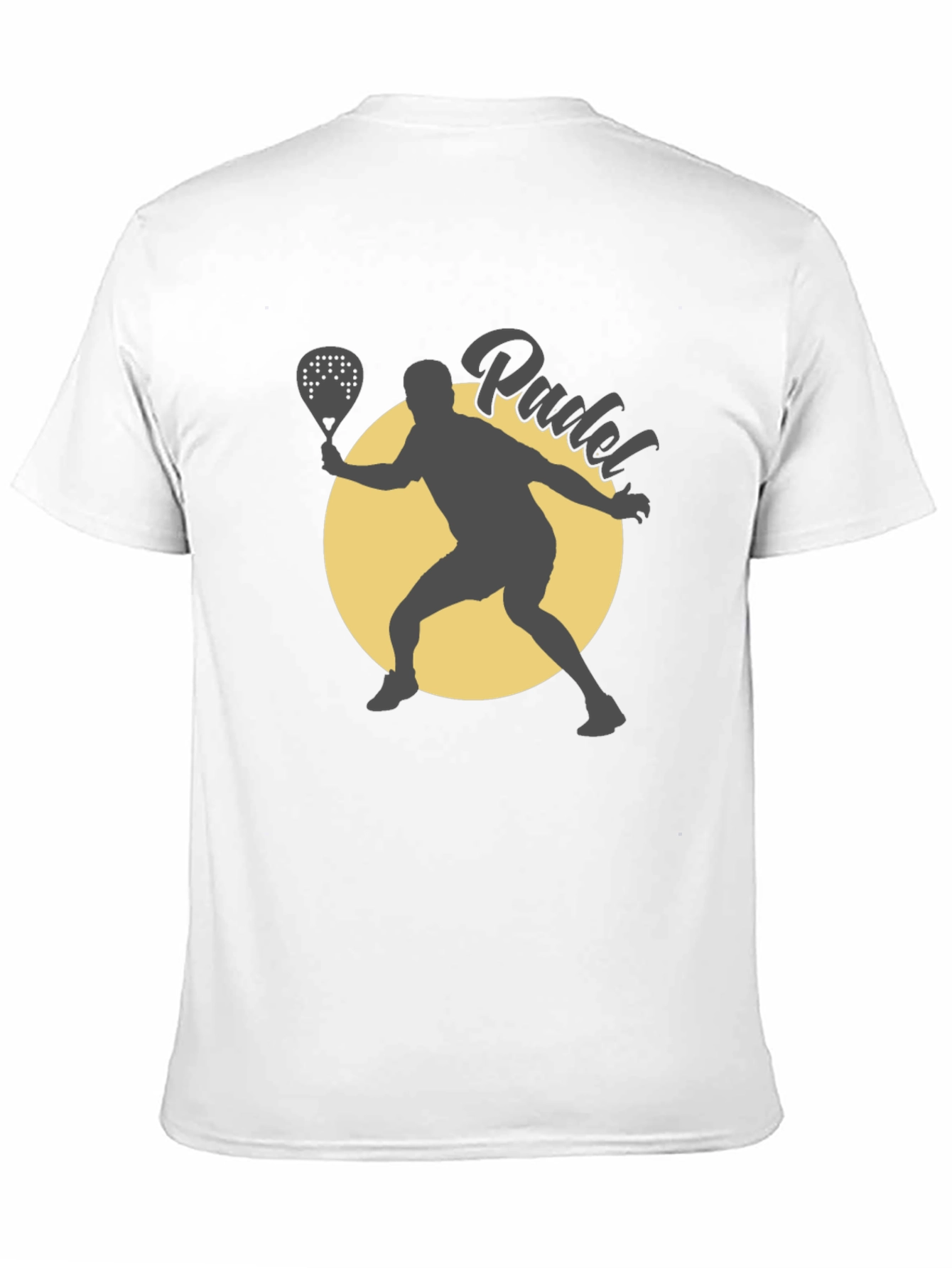 Padel Player Graphic Tee - Black Cotton T-Shirt