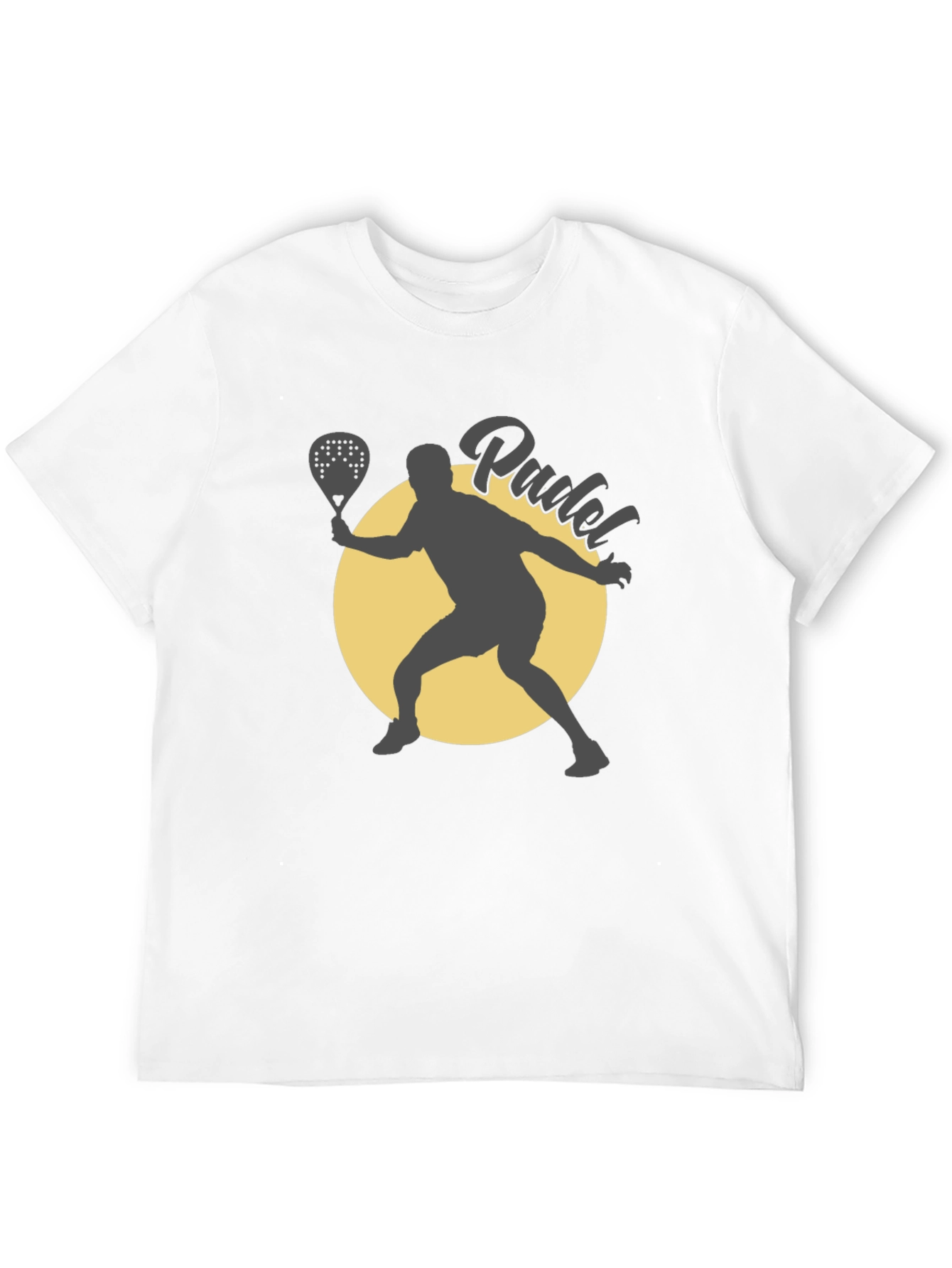 Padel Player Graphic Tee - Black Cotton T-Shirt