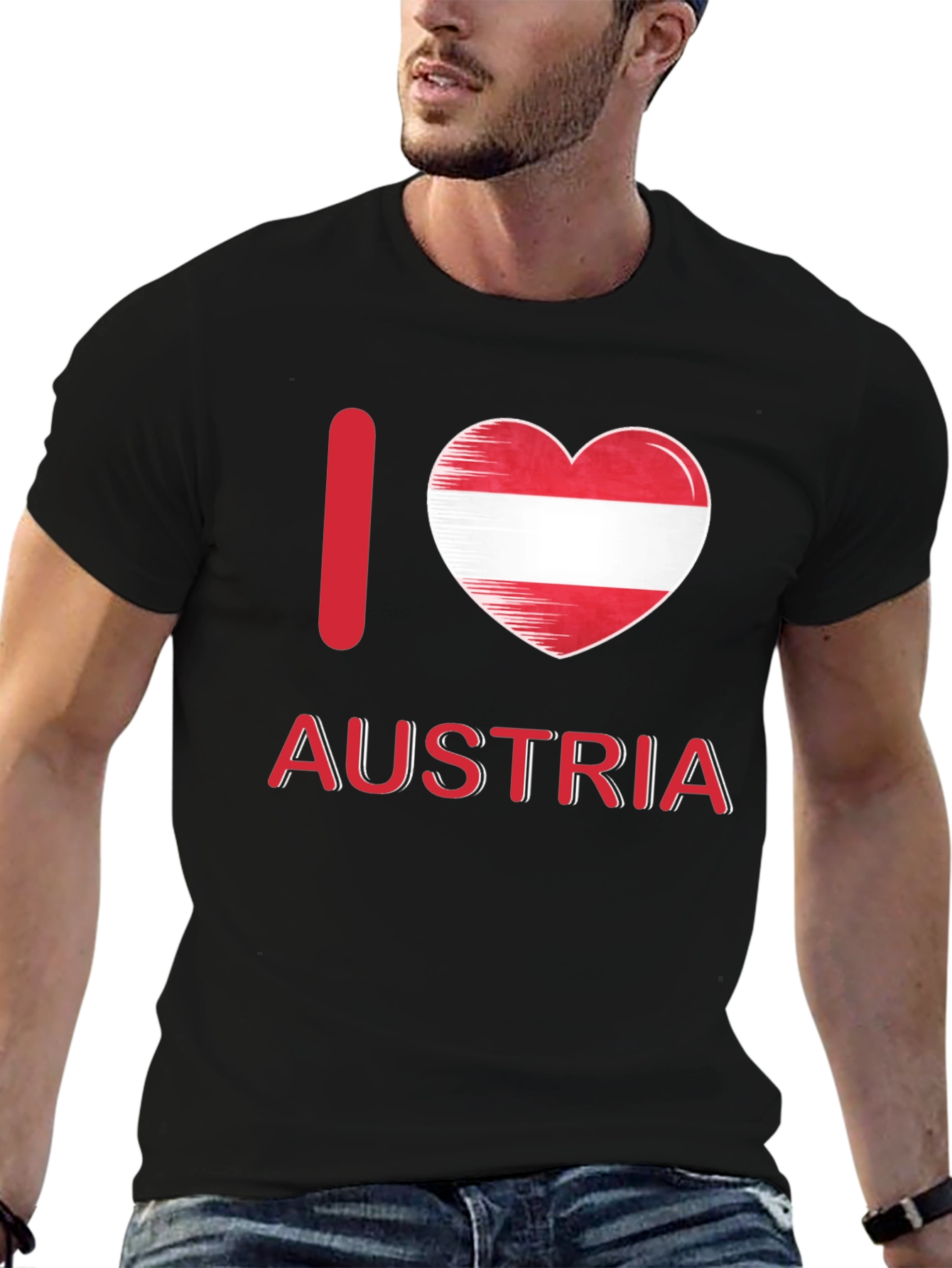 I Love Austria T-Shirt Patriotic Austrian Flag Heart Tee