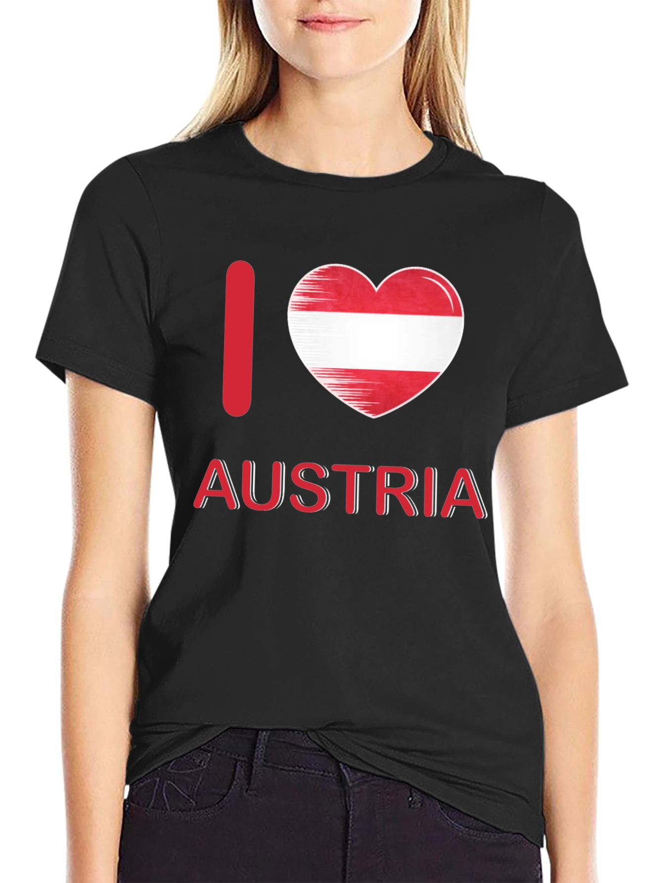 I Love Austria T-Shirt Patriotic Austrian Flag Heart Tee