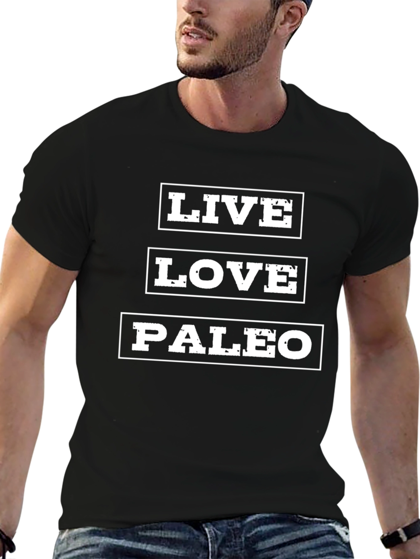 Live Love Paleo T-Shirt - Black Graphic Tee