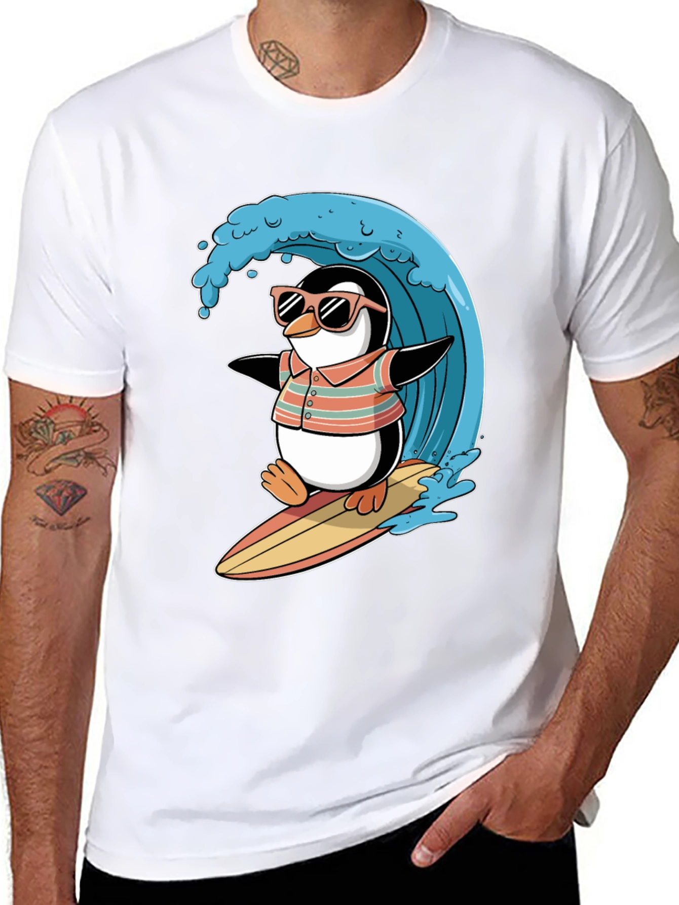Surfing Penguin Graphic Tee