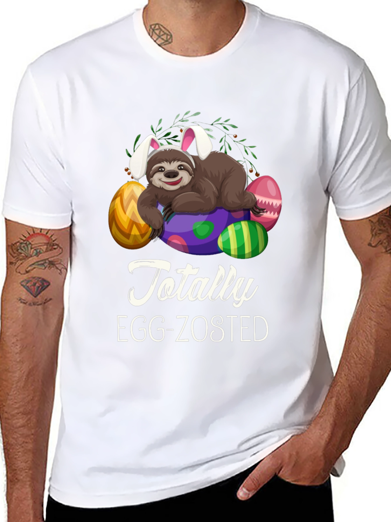 Easter Sloth T-Shirt: Totally Egg-Zosted Tee