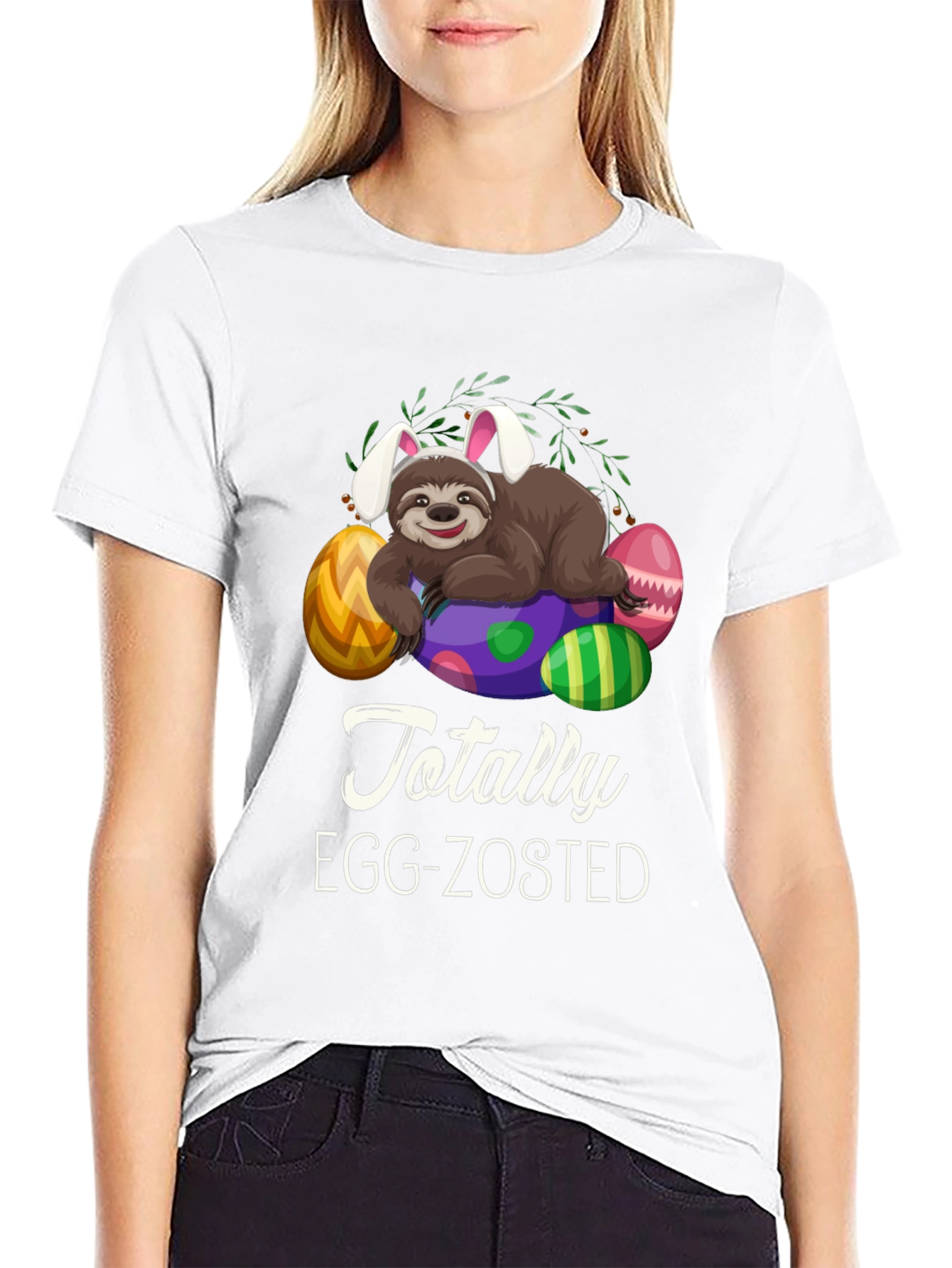 Easter Sloth T-Shirt: Totally Egg-Zosted Tee