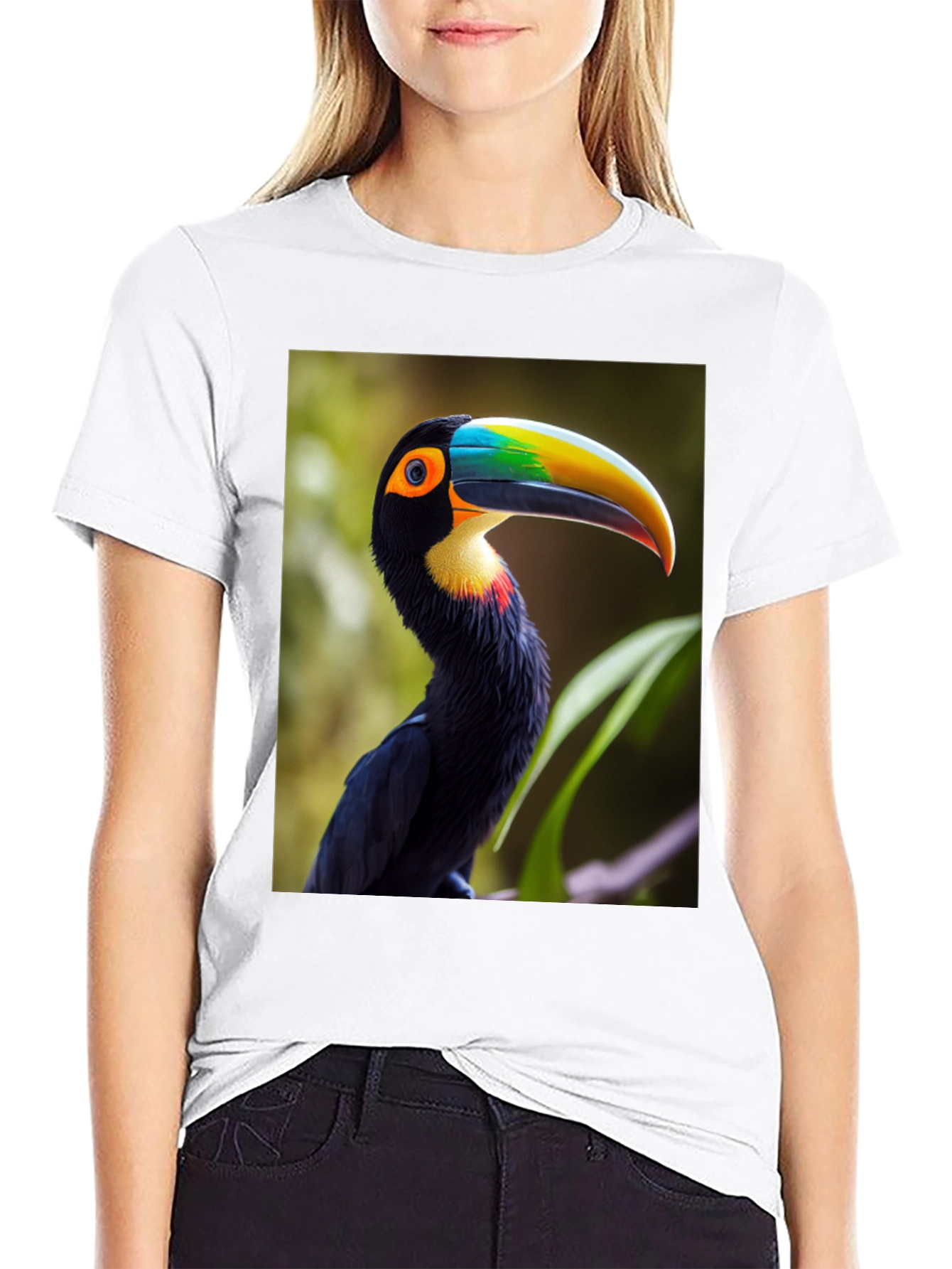 Tropical Toucan Graphic Tee - Vibrant Bird Design