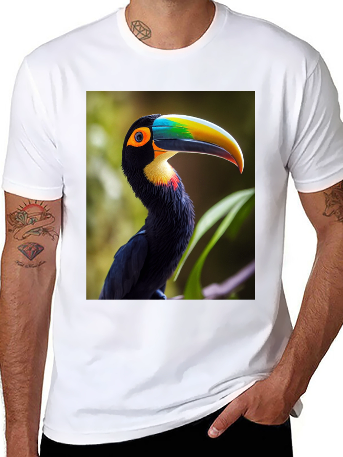 Tropical Toucan Graphic Tee - Vibrant Bird Design