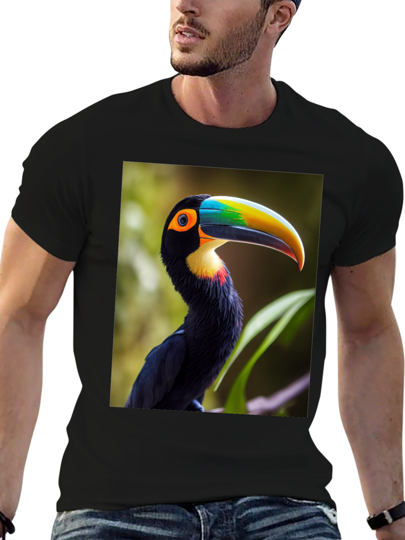 Tropical Toucan Graphic Tee - Vibrant Bird Design