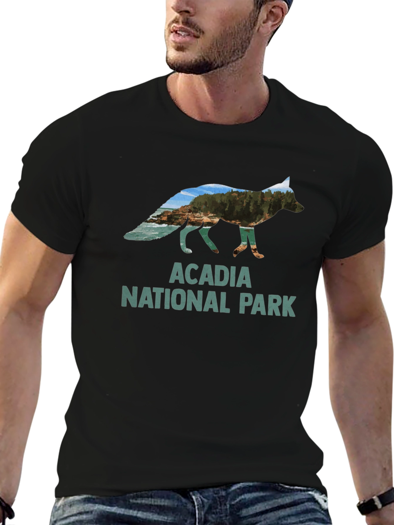 Acadia National Park Fox Graphic T-Shirt