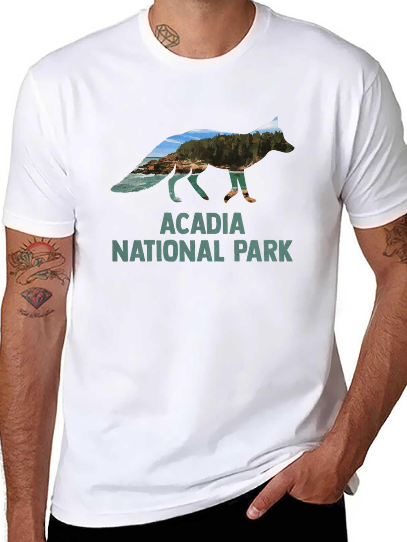 Acadia National Park Fox Graphic T-Shirt