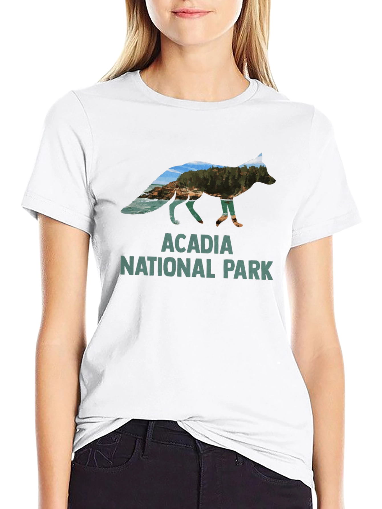 Acadia National Park Fox Graphic T-Shirt