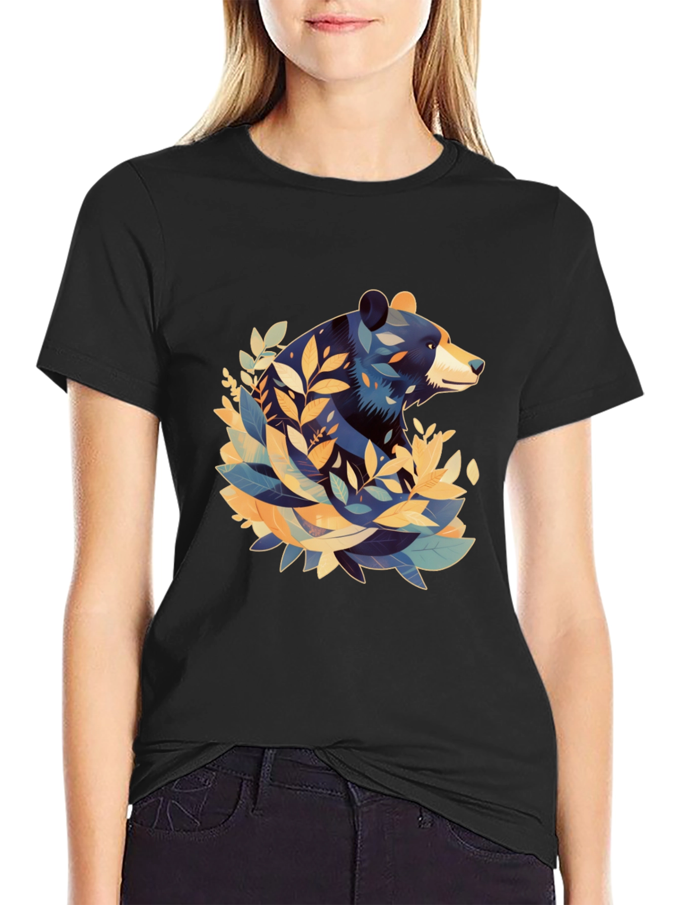 Bear Graphic Tee - Stylish Mens Black T-Shirt