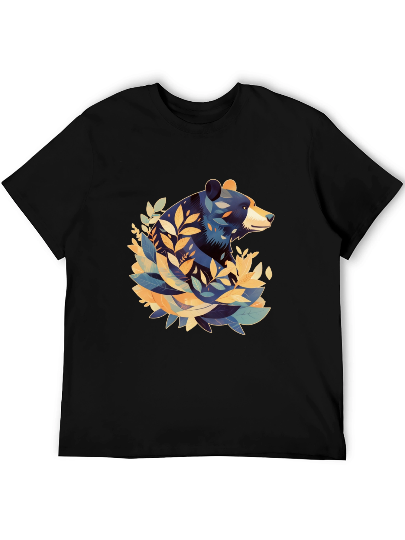 Bear Graphic Tee - Stylish Mens Black T-Shirt