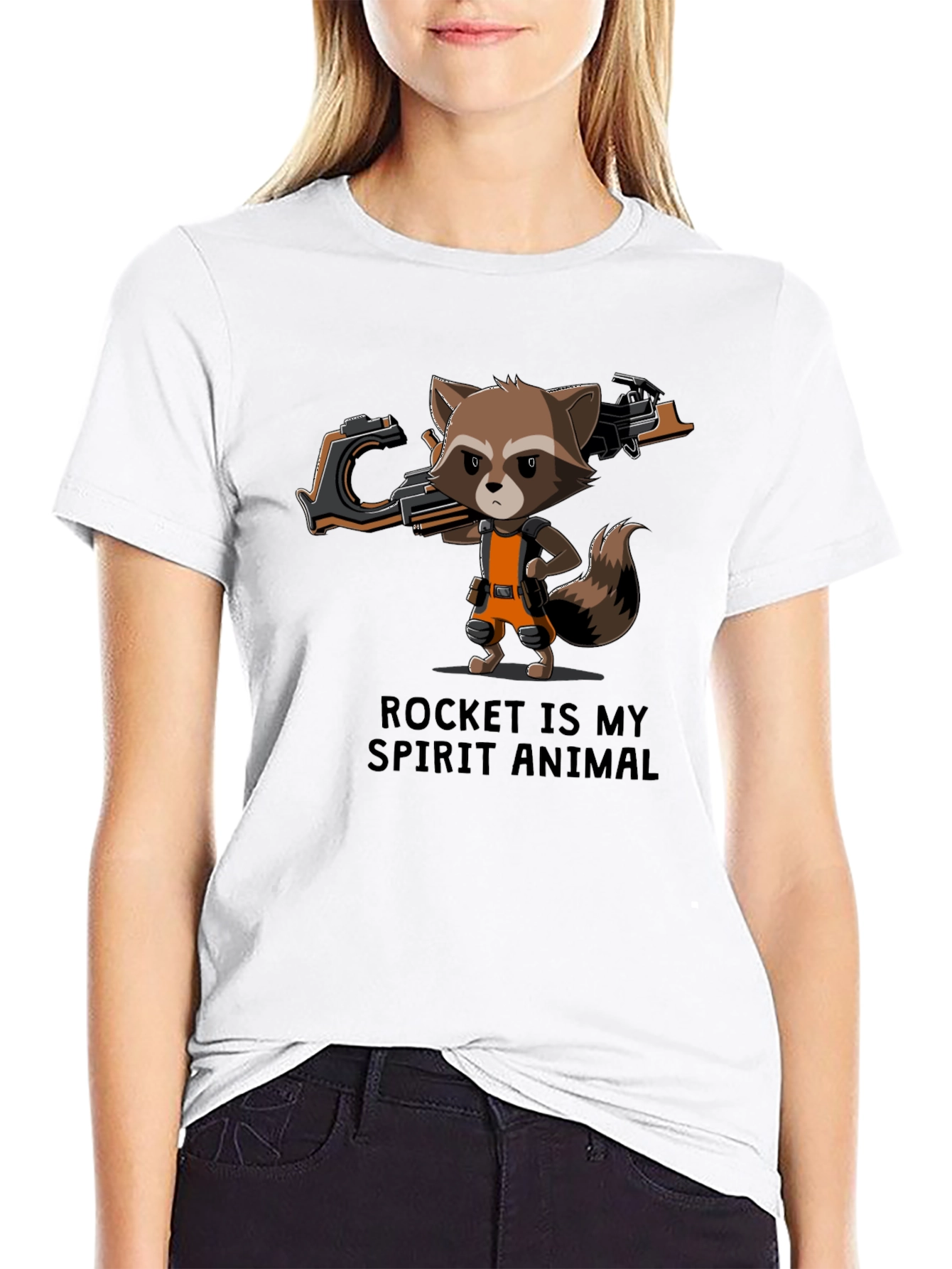 Rocket Raccoon Spirit Animal Graphic T-Shirt