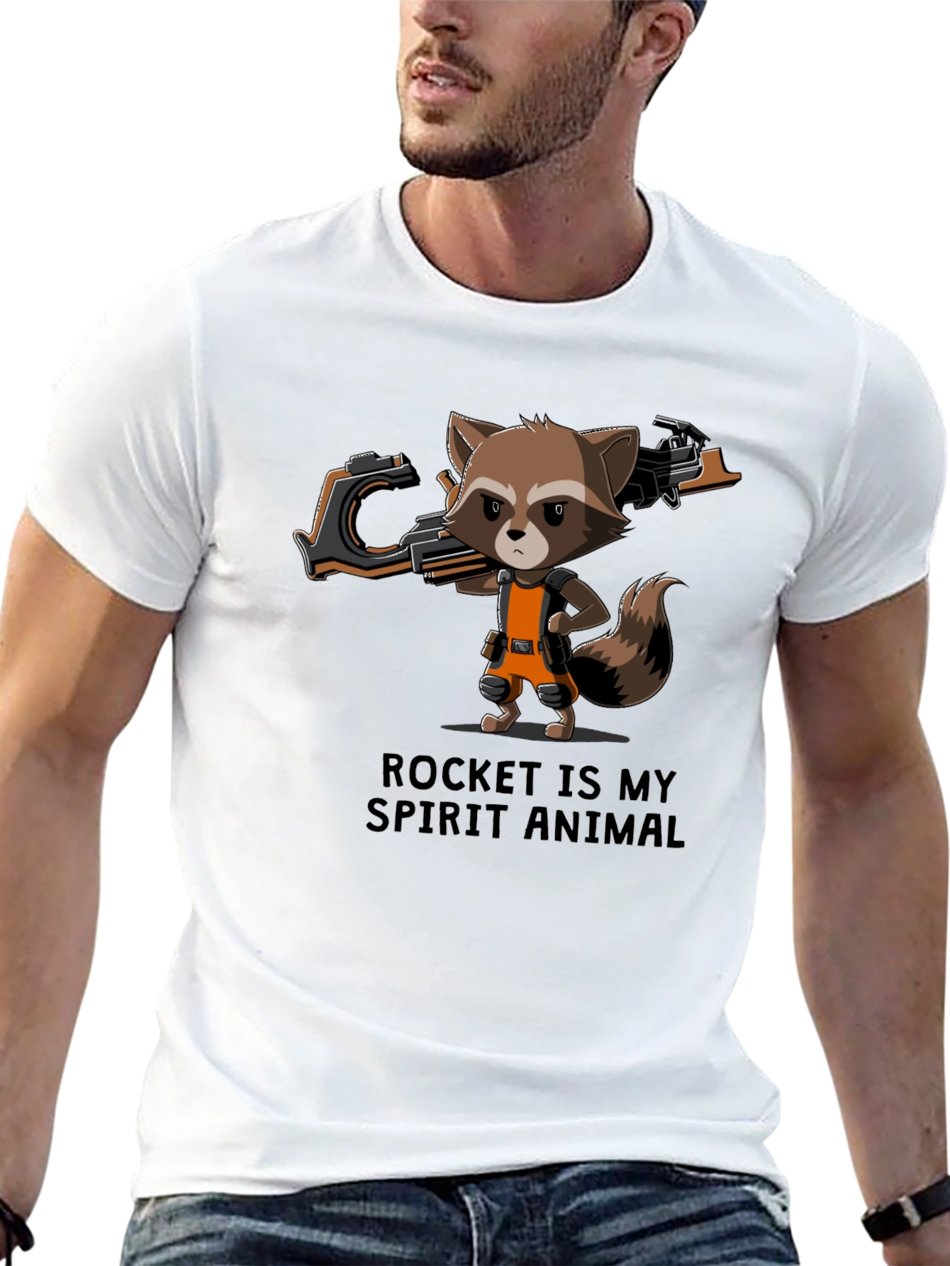 Rocket Raccoon Spirit Animal Graphic T-Shirt