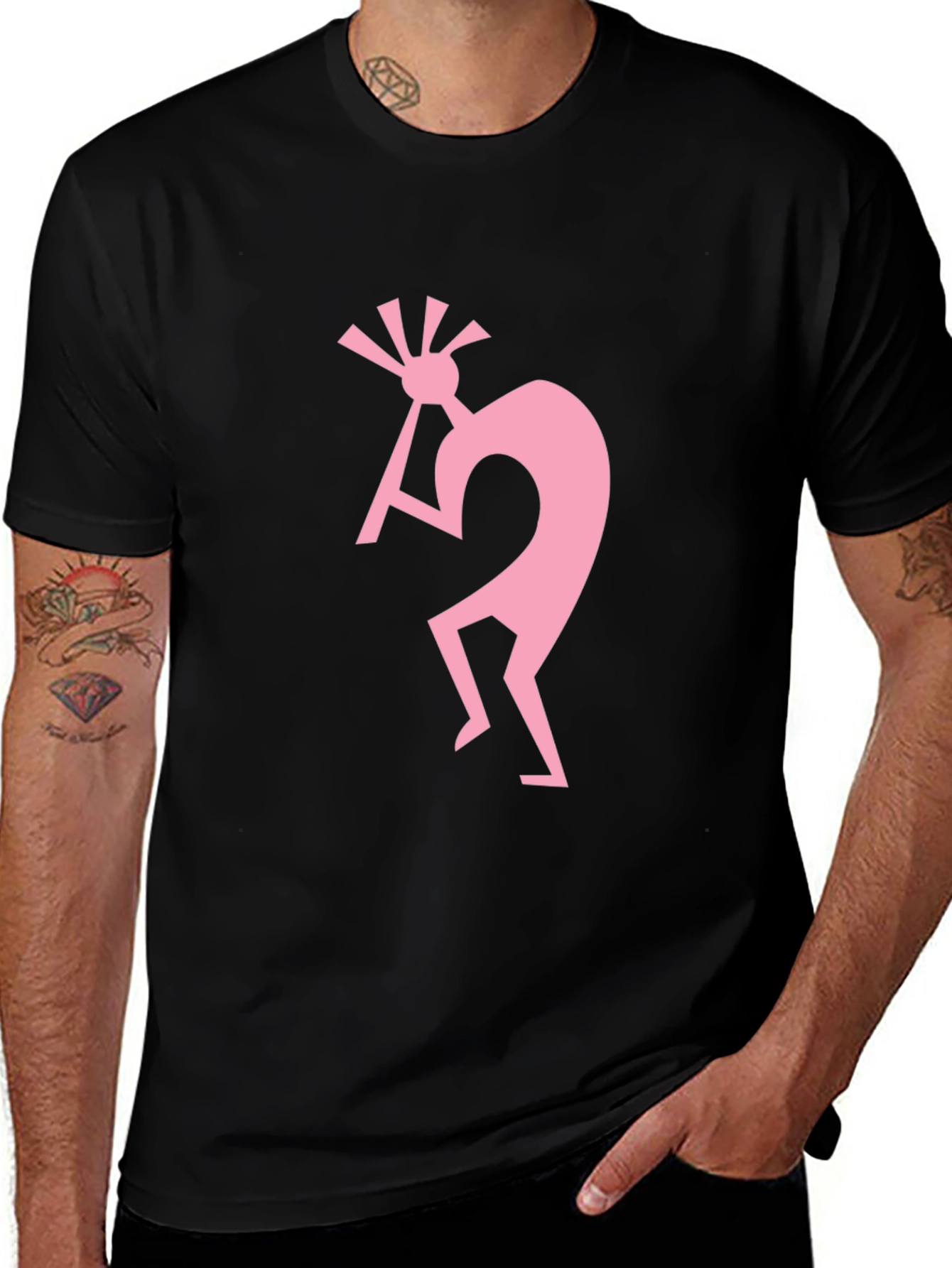 Kokopelli Graphic Tee - Black Cotton