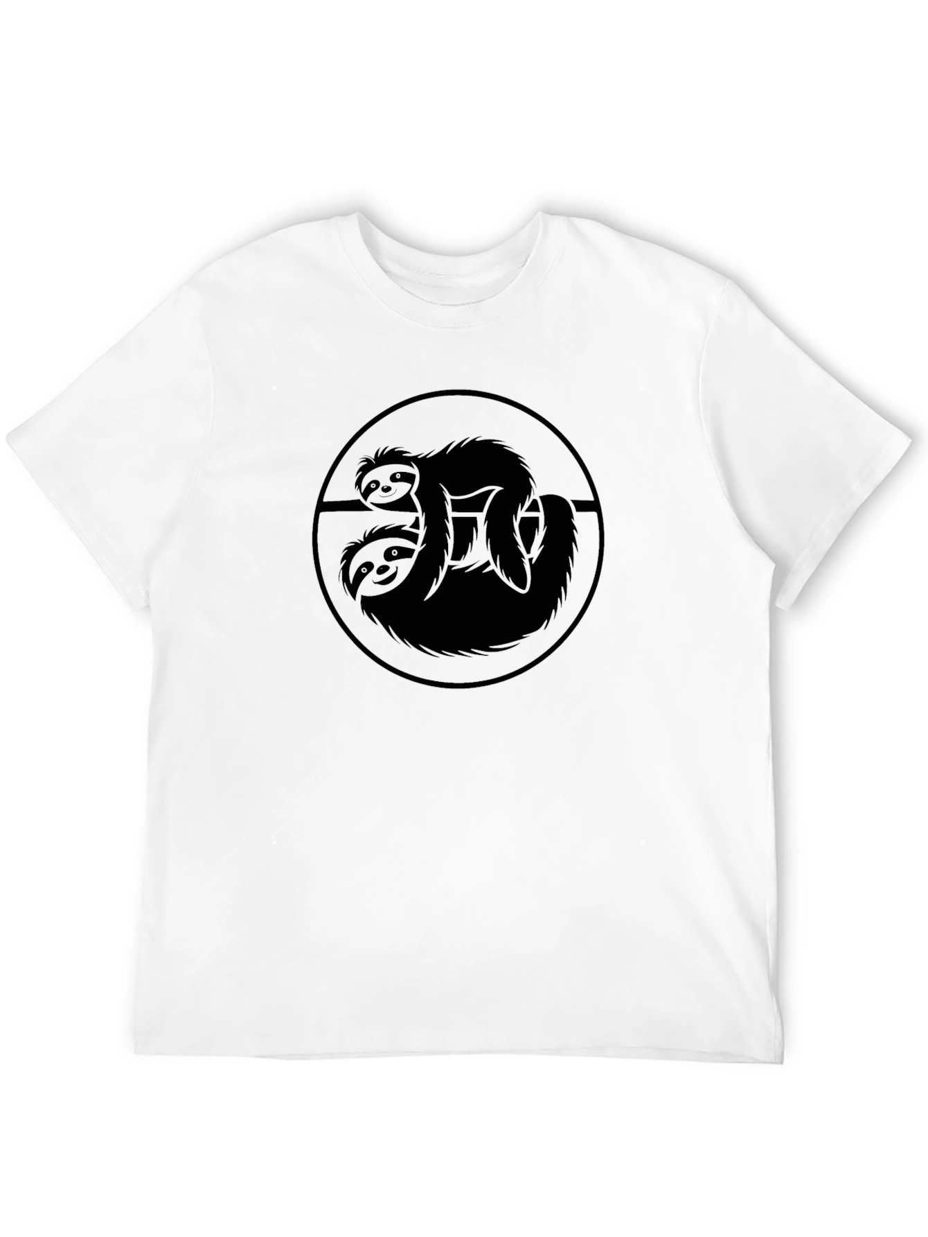 Sloth Silhouette Graphic Black T-Shirt