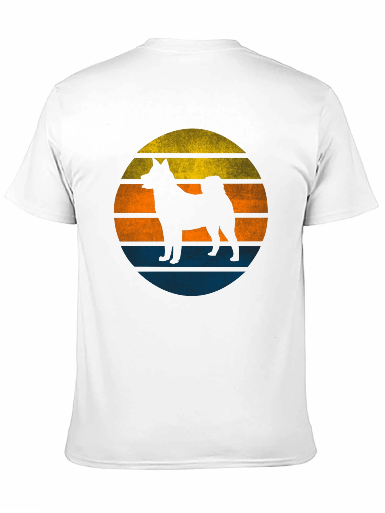 Retro Dog Sunset Graphic Tee - Mens Black T-Shirt