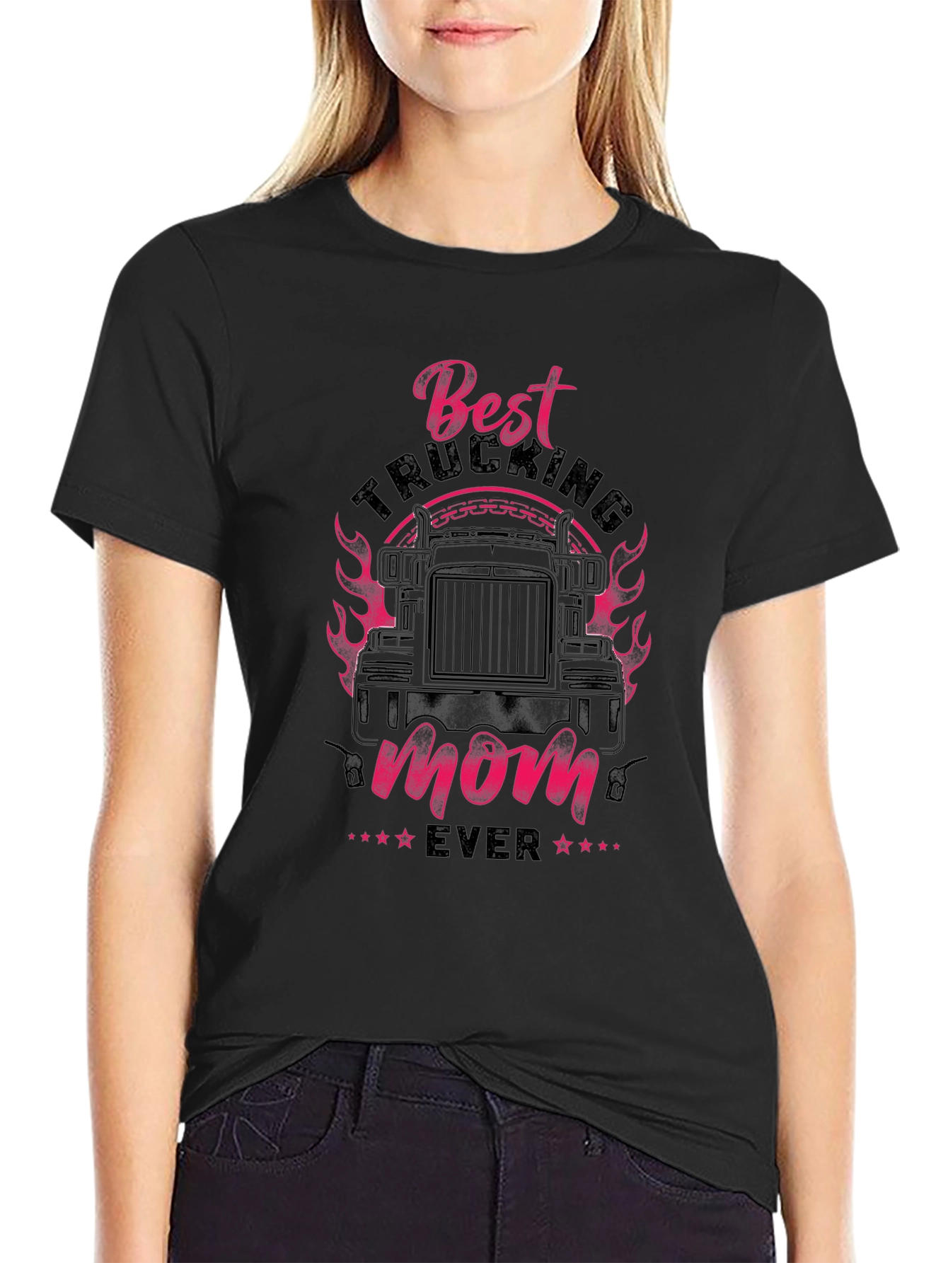 Best Trucking Mom Ever T-Shirt - Black