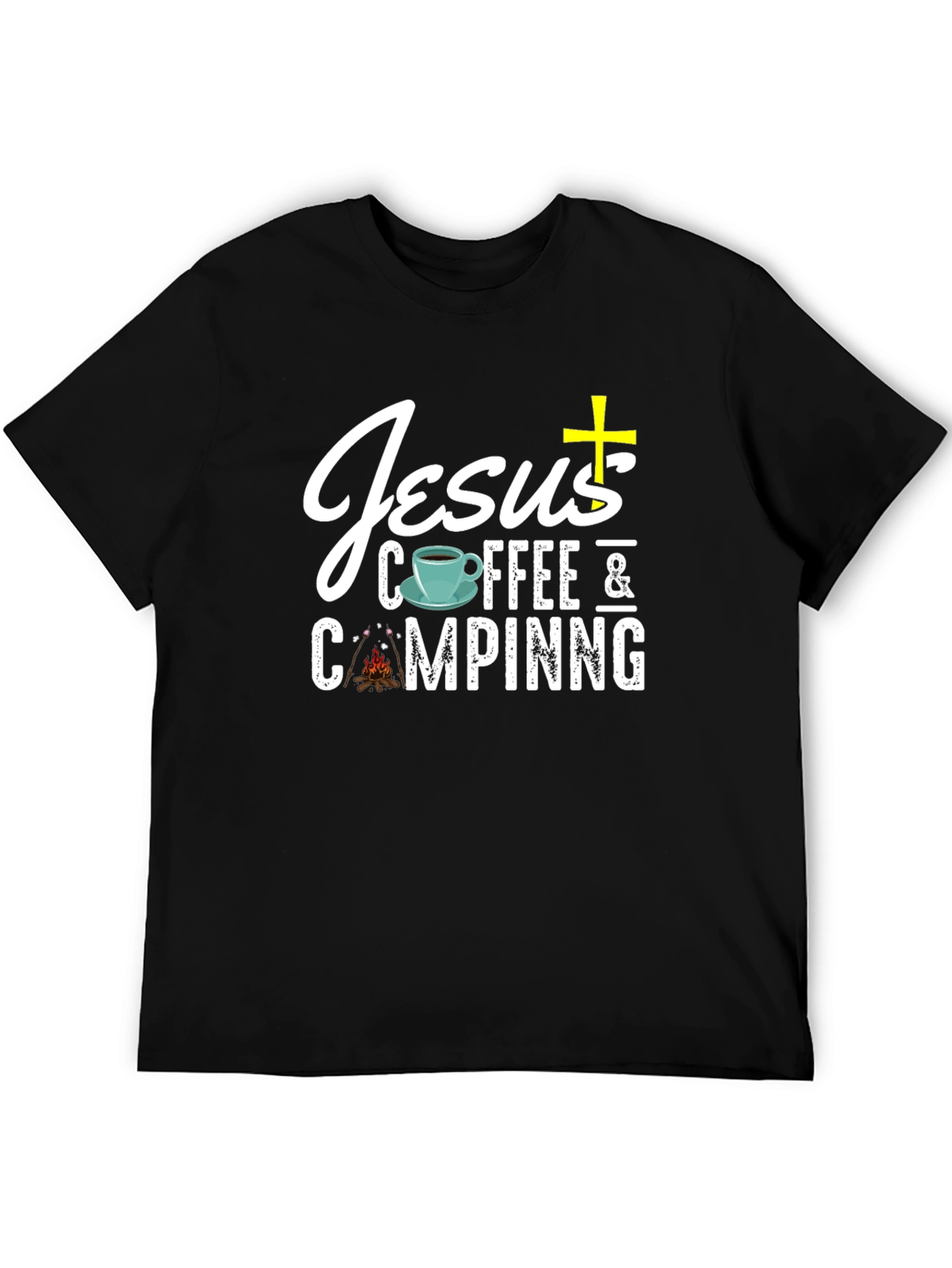 Jesus Coffee & Camping Black T-Shirt