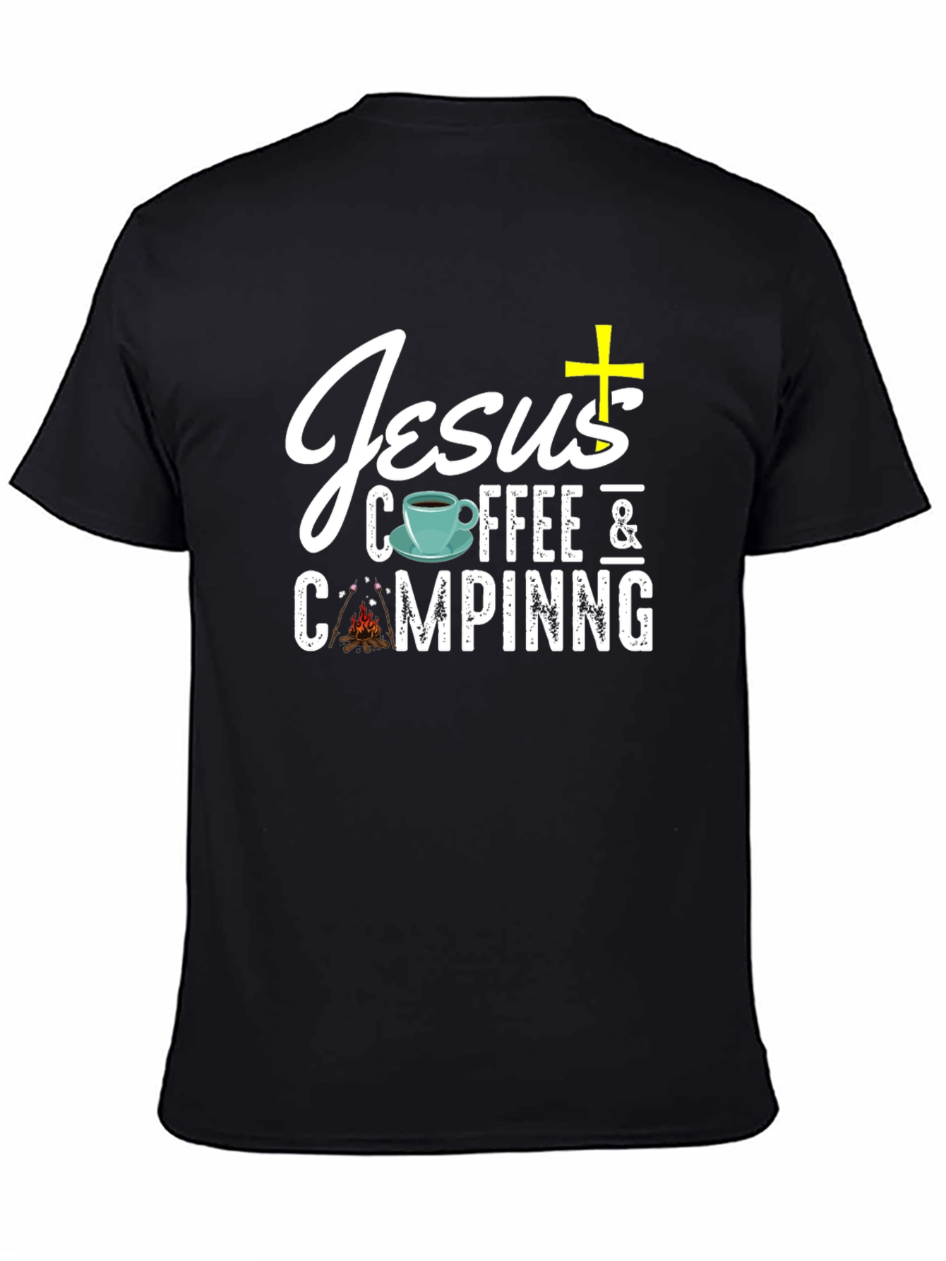 Jesus Coffee & Camping Black T-Shirt