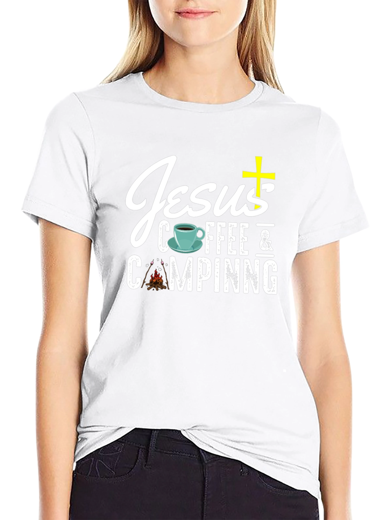 Jesus Coffee & Camping Black T-Shirt