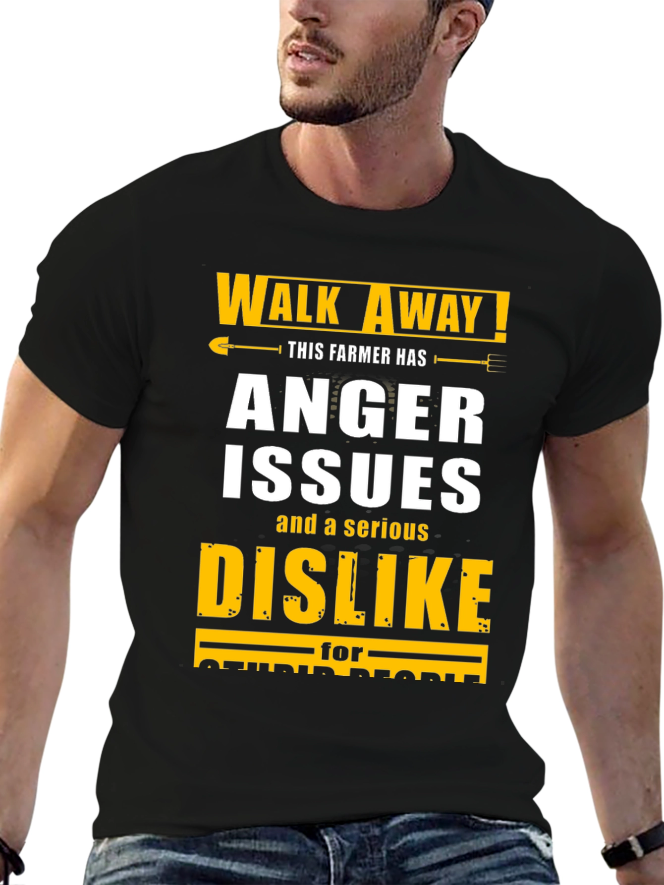 Walk Away! Farmer Anger Issues Novelty Graphic Tee