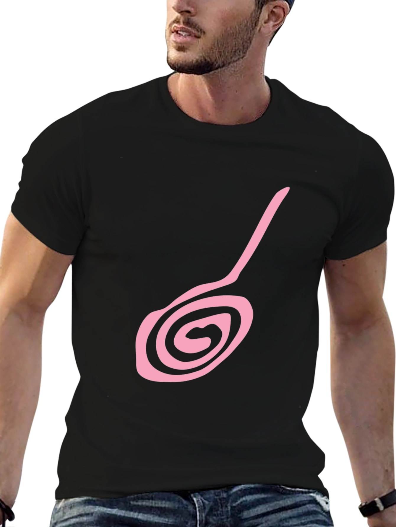 Spiral Design Black T-Shirt - Unique & Stylish