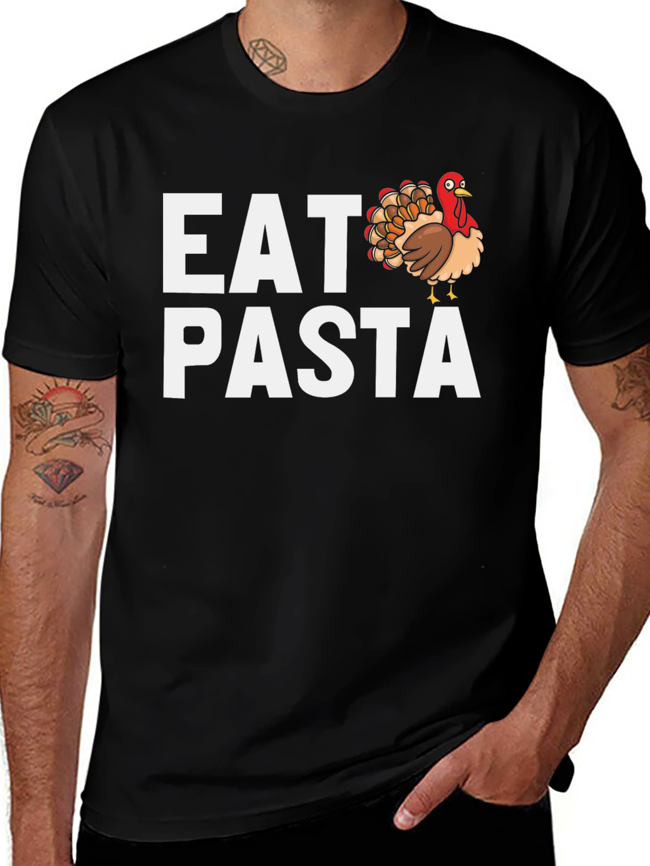 Eat Turkey Pasta T-Shirt - Thanksgiving Humor