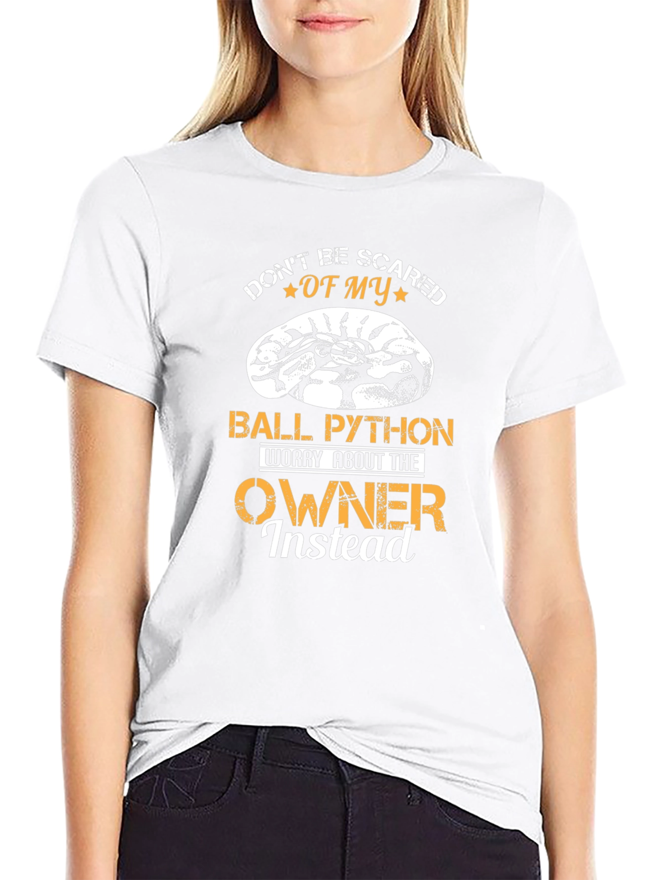 Dont Be Scared Ball Python Black T-Shirt