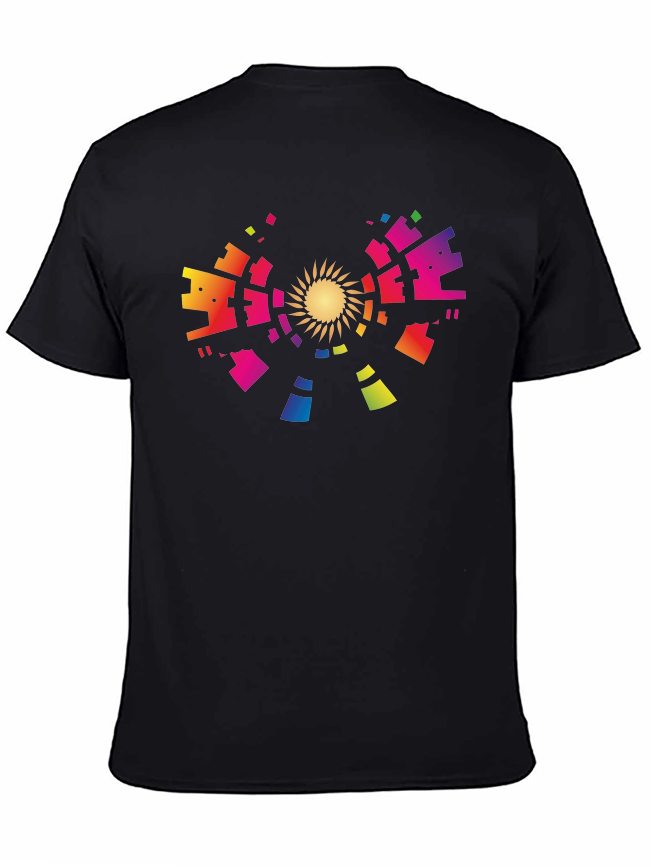 Abstract Rainbow Sun Graphic Tee