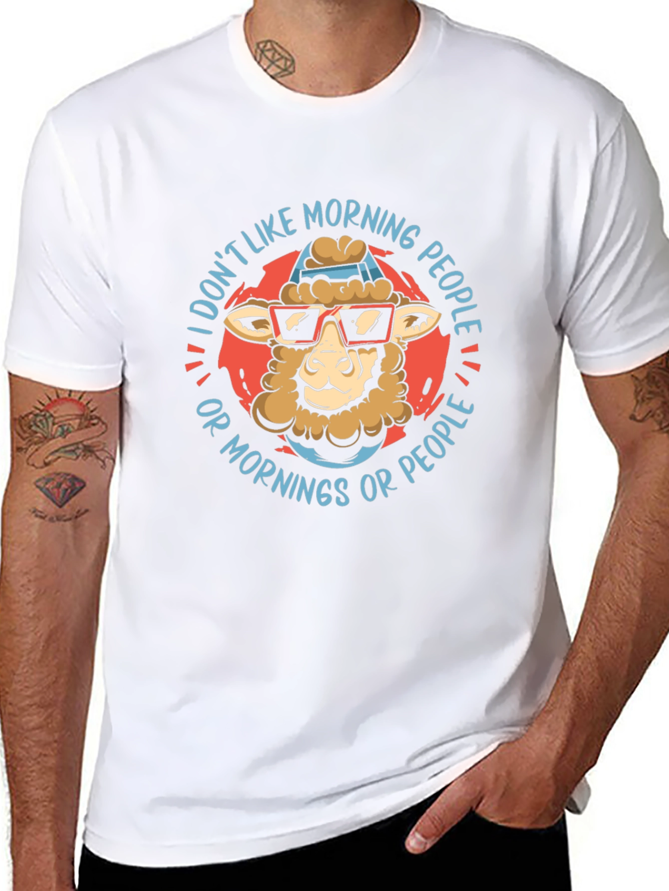 Funny Sheep T-Shirt: I Dont Like Morning People