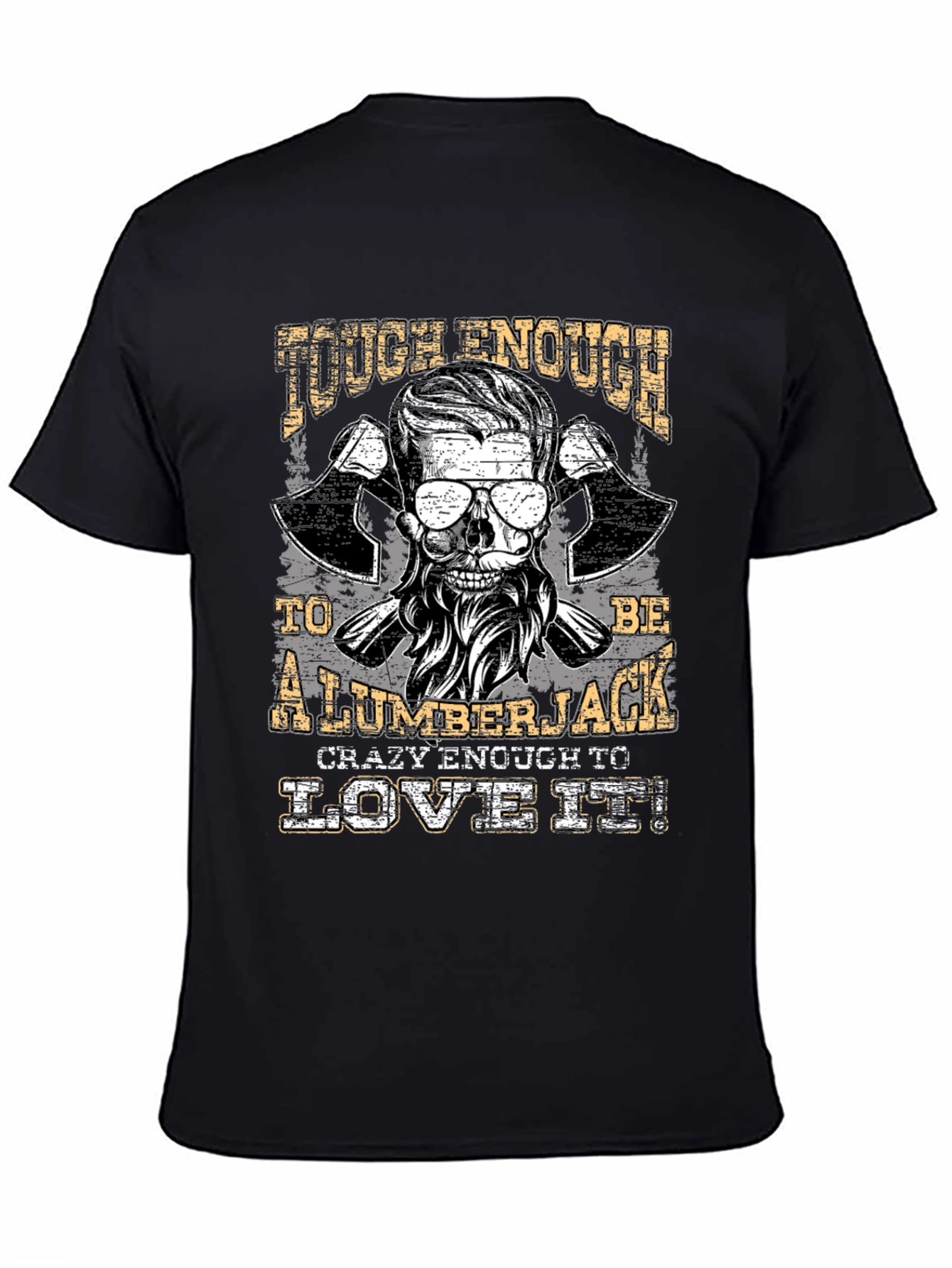 Tough Lumberjack Skull T-Shirt - Black