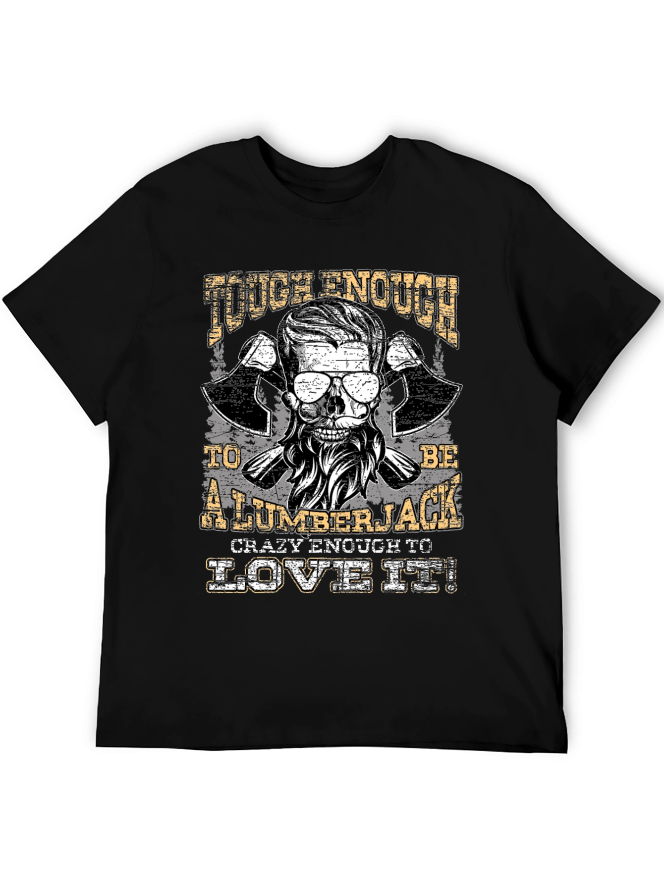 Tough Lumberjack Skull T-Shirt - Black