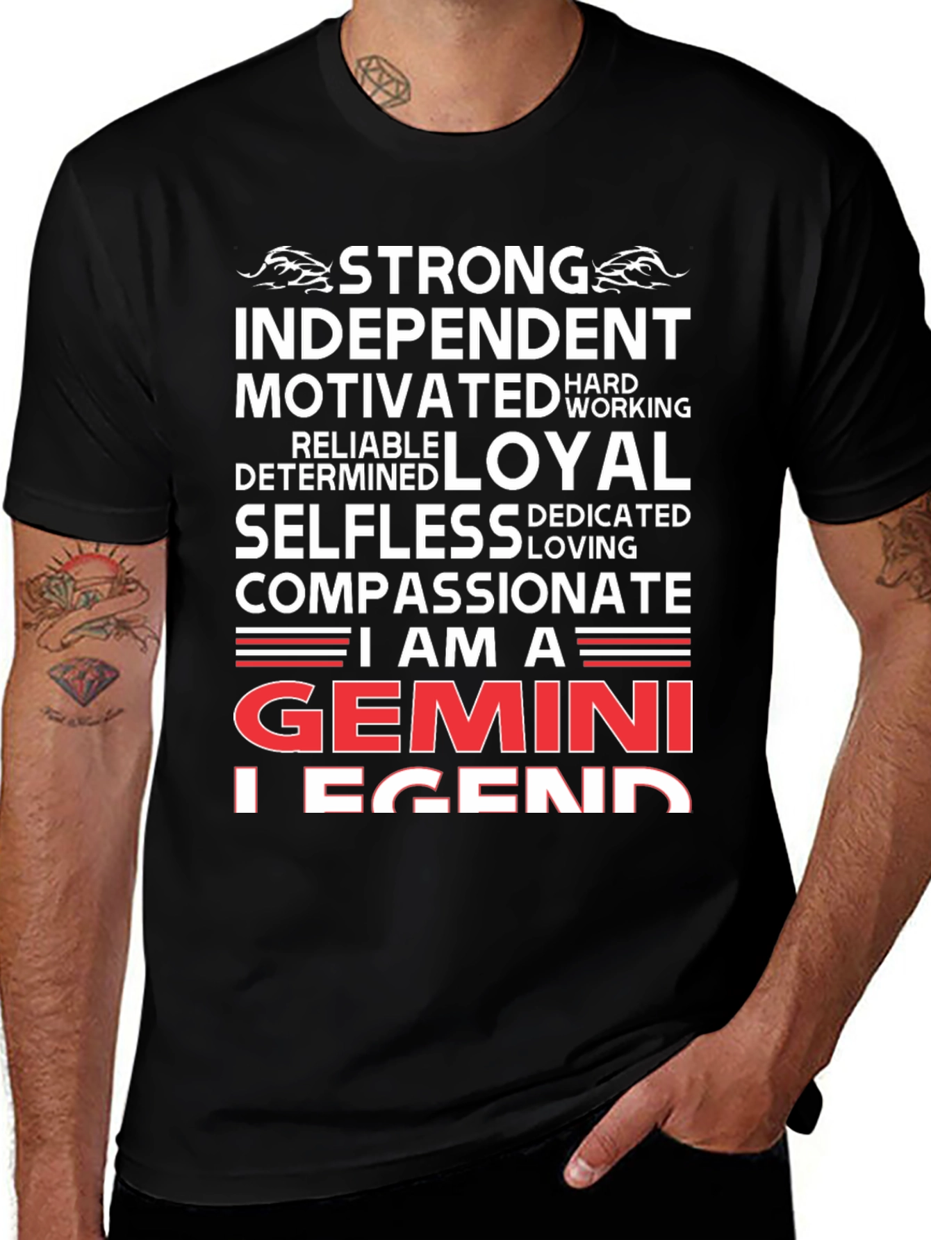 Gemini Legend T-Shirt: Strong Independent & Compassionate