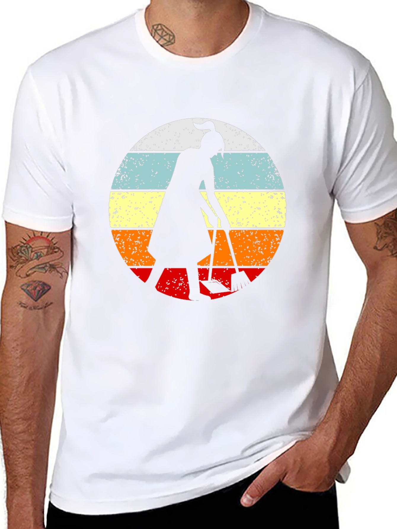 Retro Sunset Gardener T-Shirt - Black